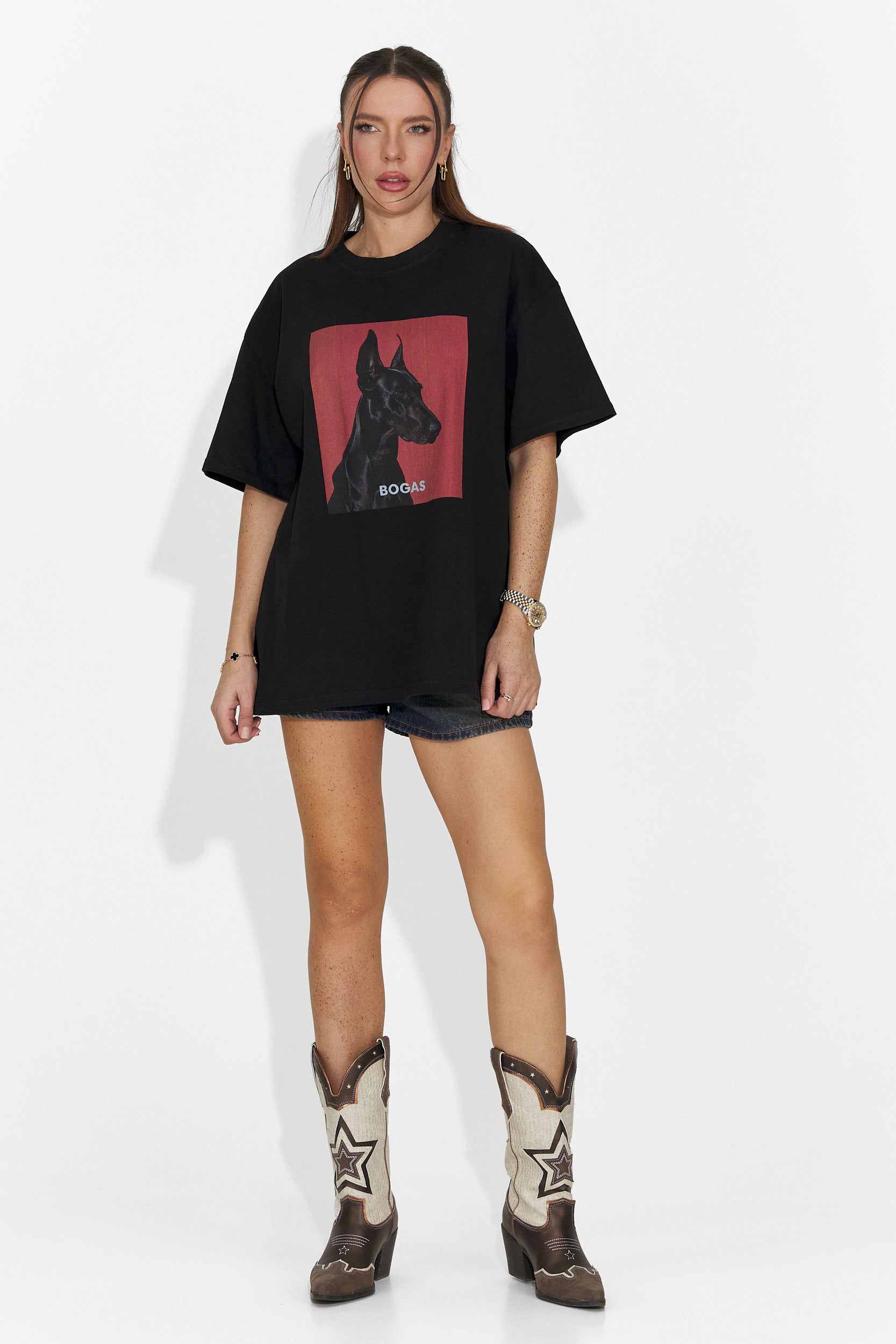 Solenia Bogas Casual Fekete Női Póló