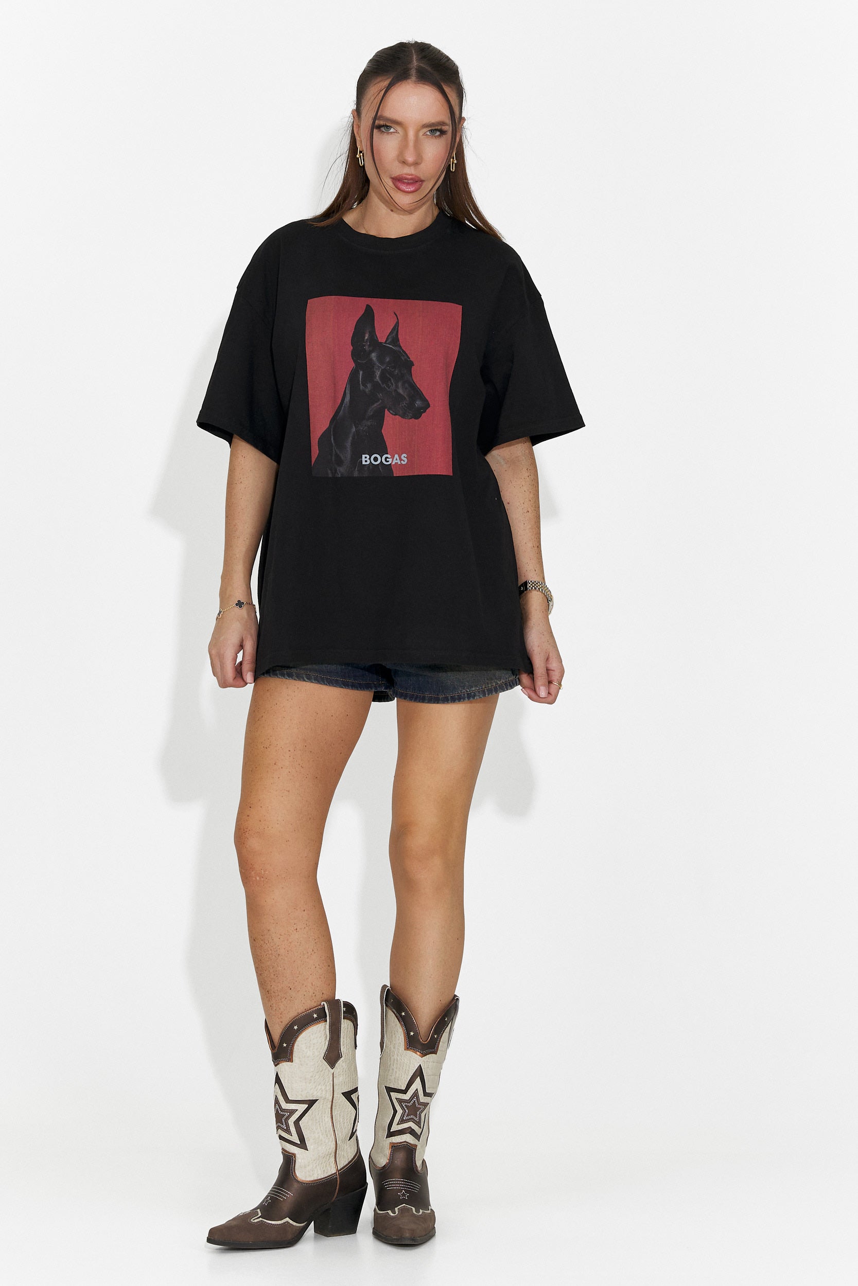 Solenia Bogas Casual Fekete Női Póló