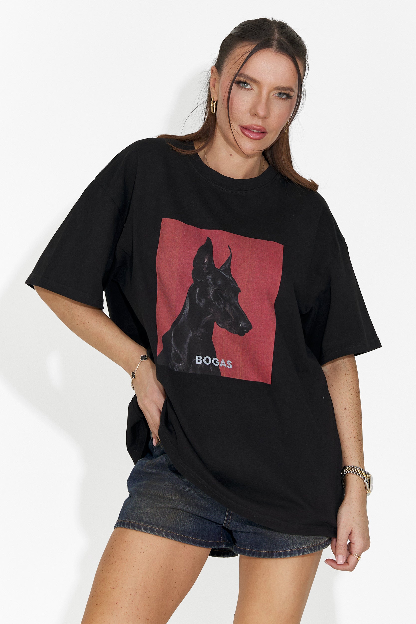 Solenia Bogas Casual Fekete Női Póló