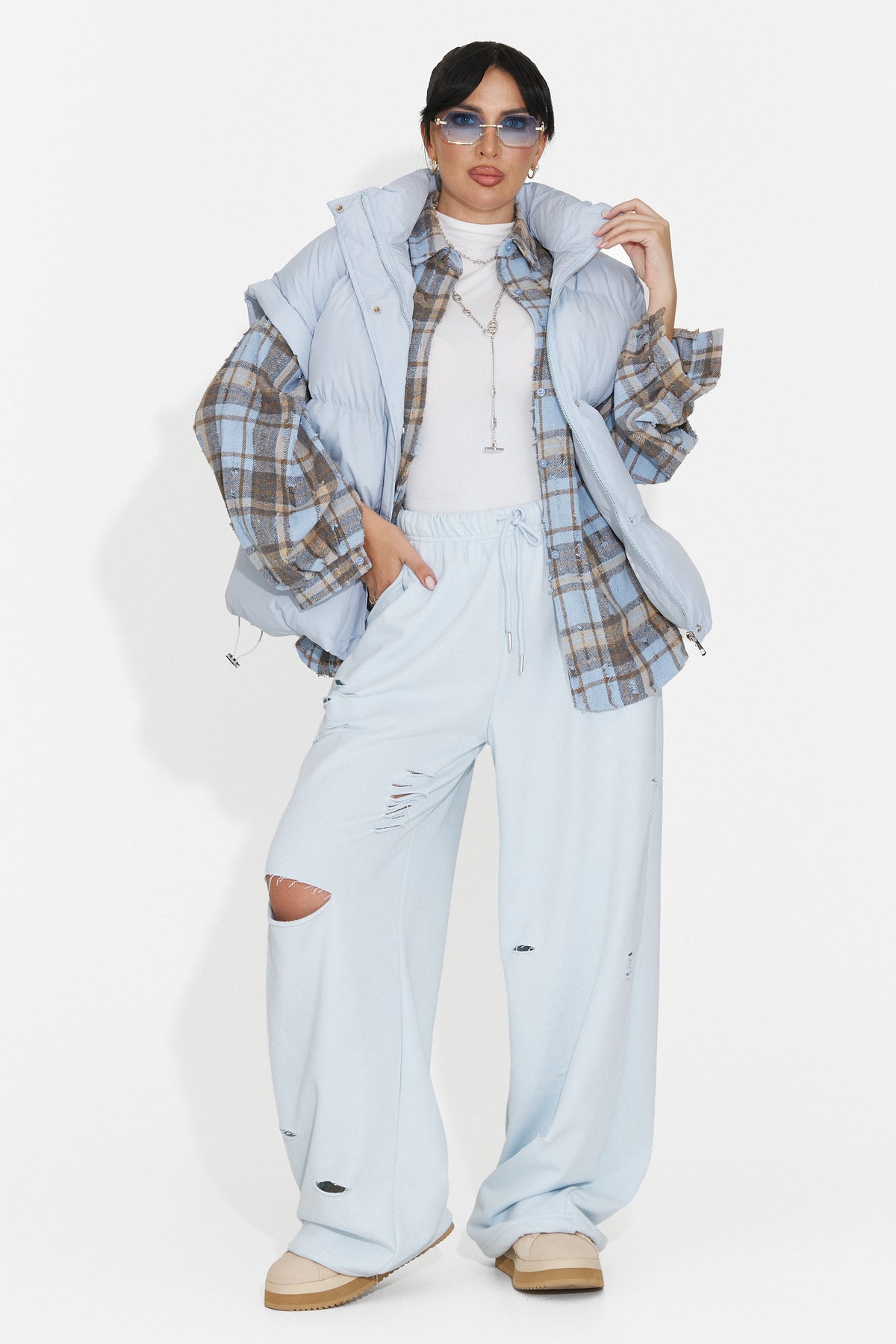 Vesta casual bleu Selitsoria Bogas
