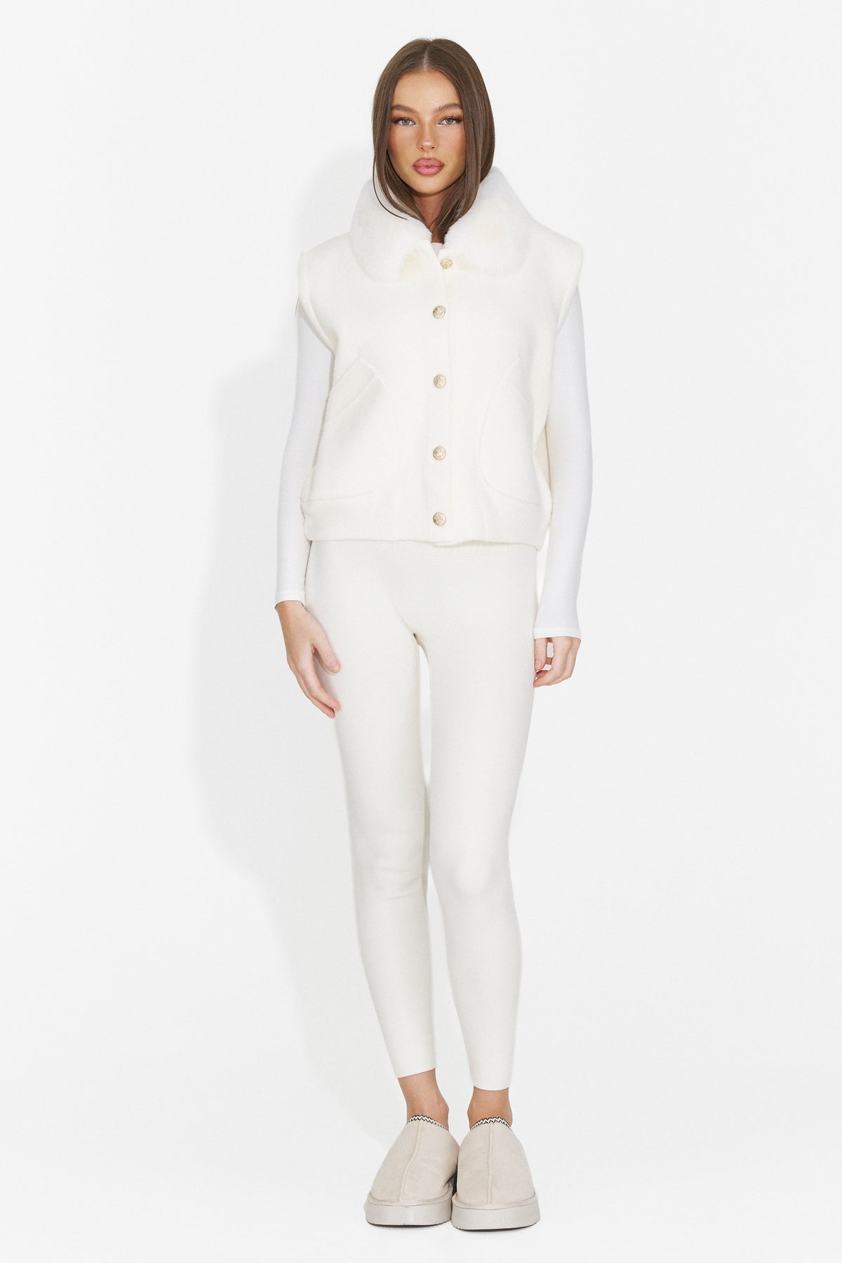 Vesta casual crem Chocesia Bogas
