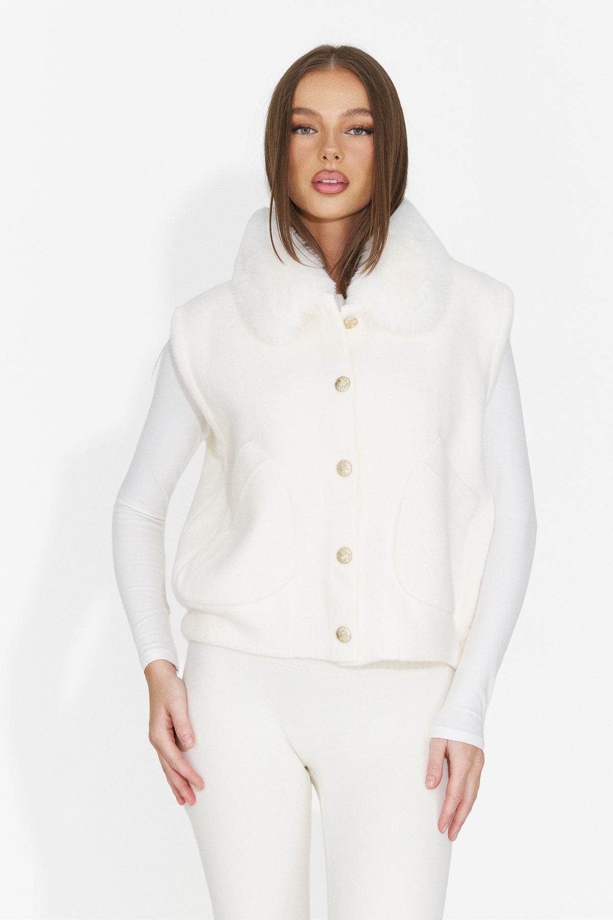 Vesta casual crem Chocesia Bogas