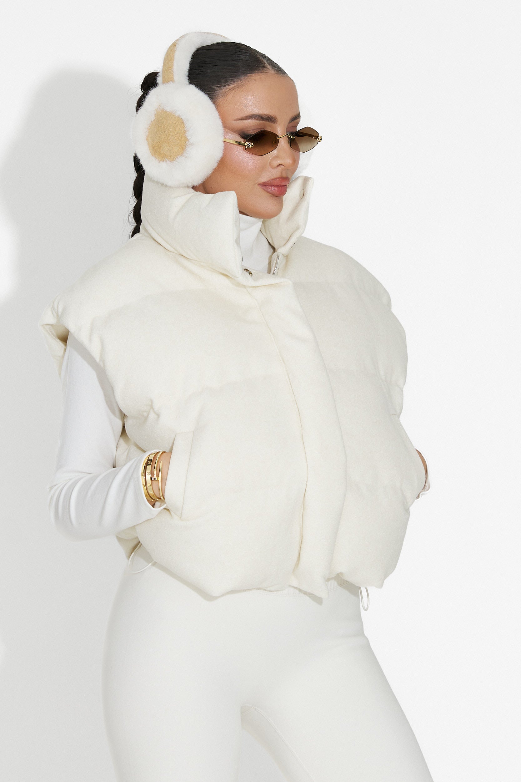 Cendira Bogas Alkalmi Beige Női Mellény