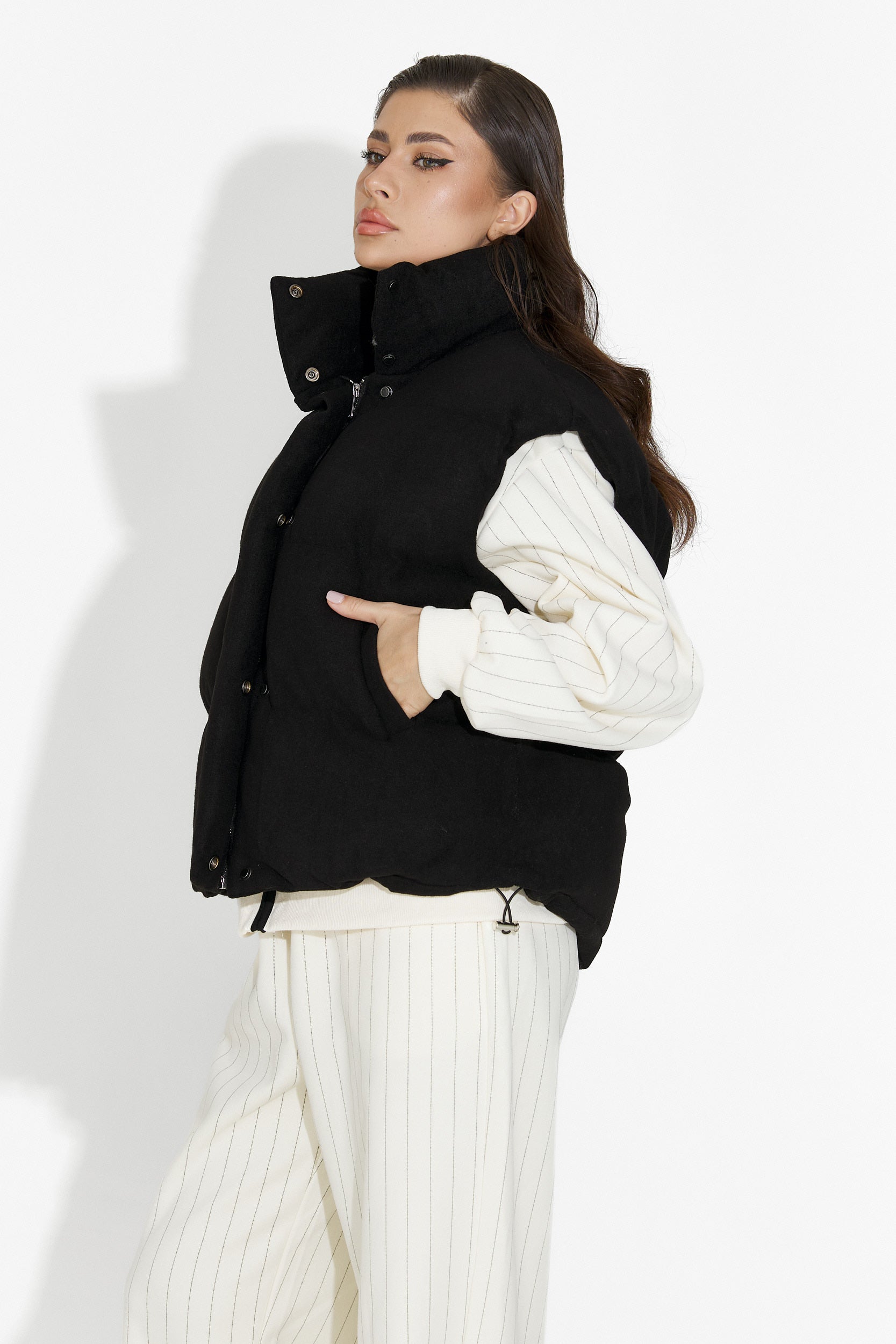 Cendira Bogas Fekete Hétköznapi Női Mellény