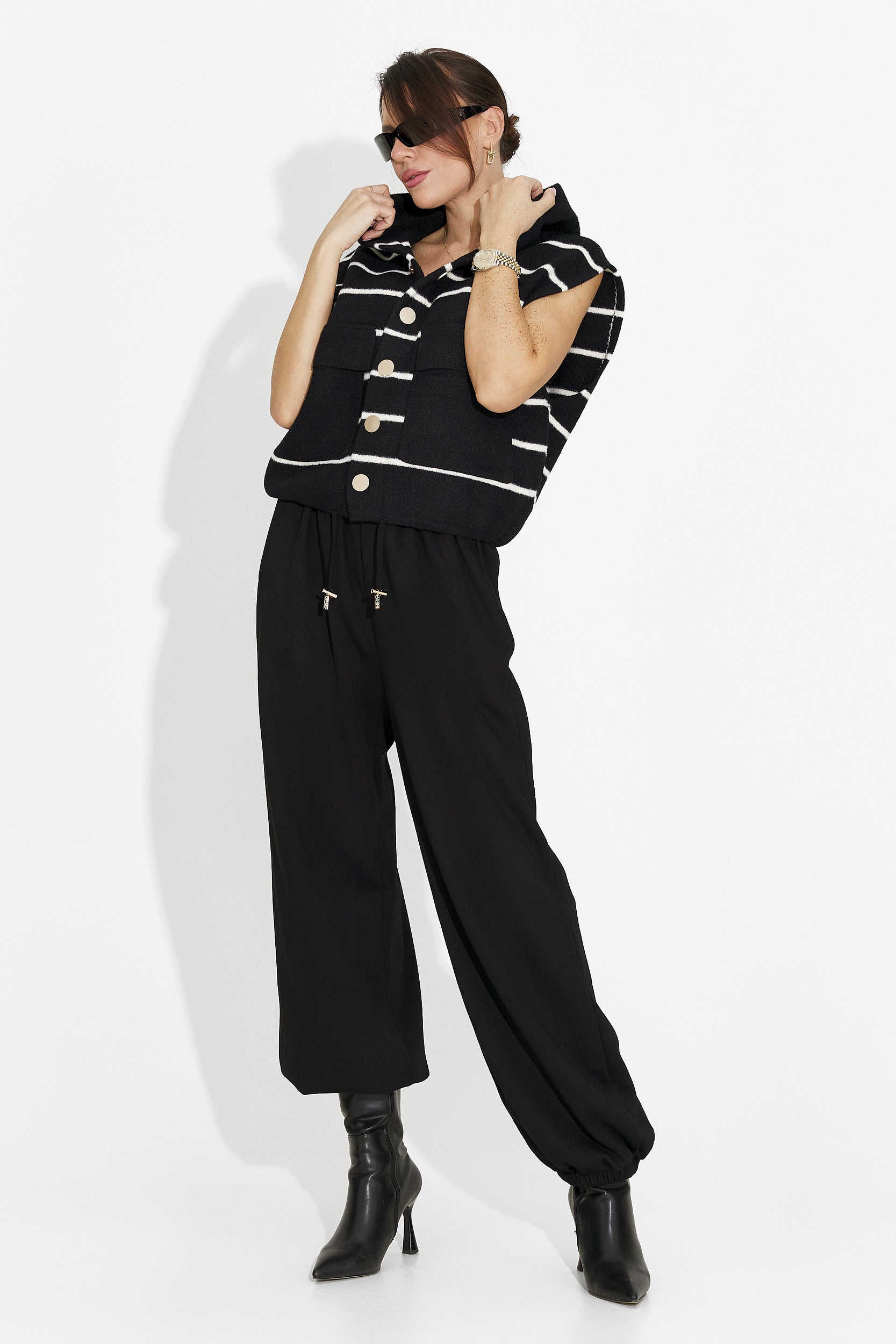 Fekete női alkalmi mellény Odeisa Bogas