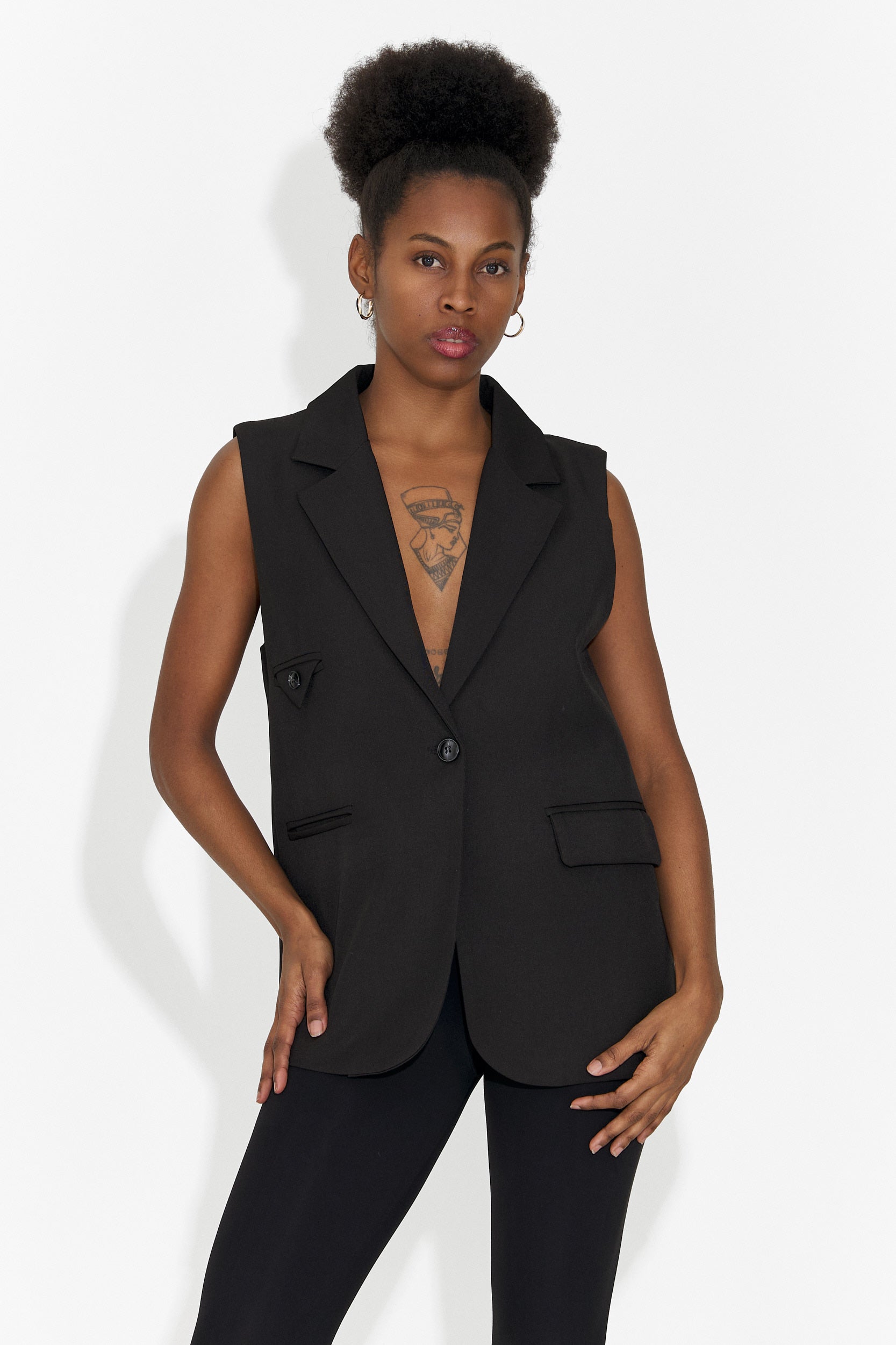 Elegáns fekete női mellény Angila Bogas