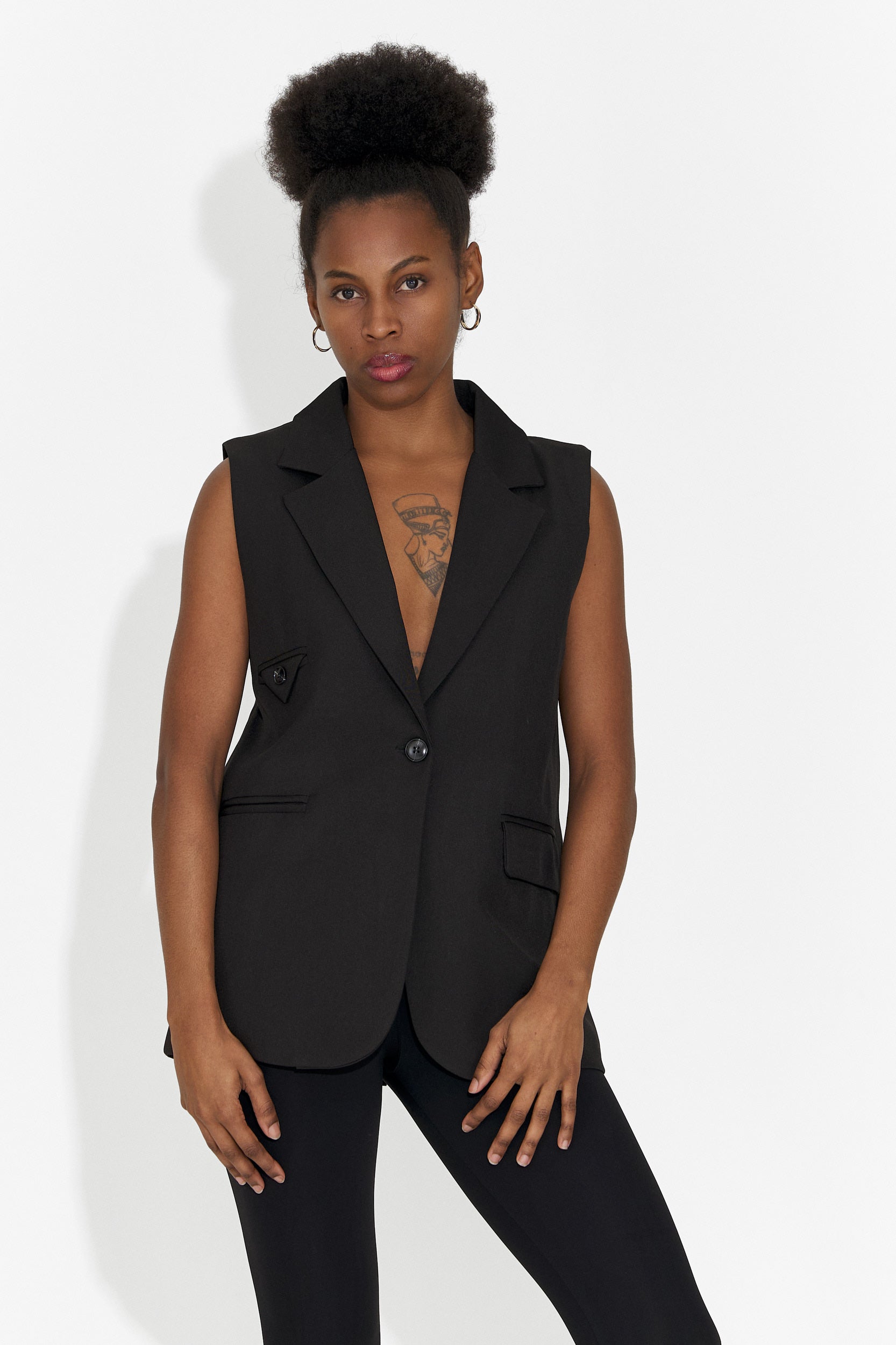 Elegáns fekete női mellény Angila Bogas