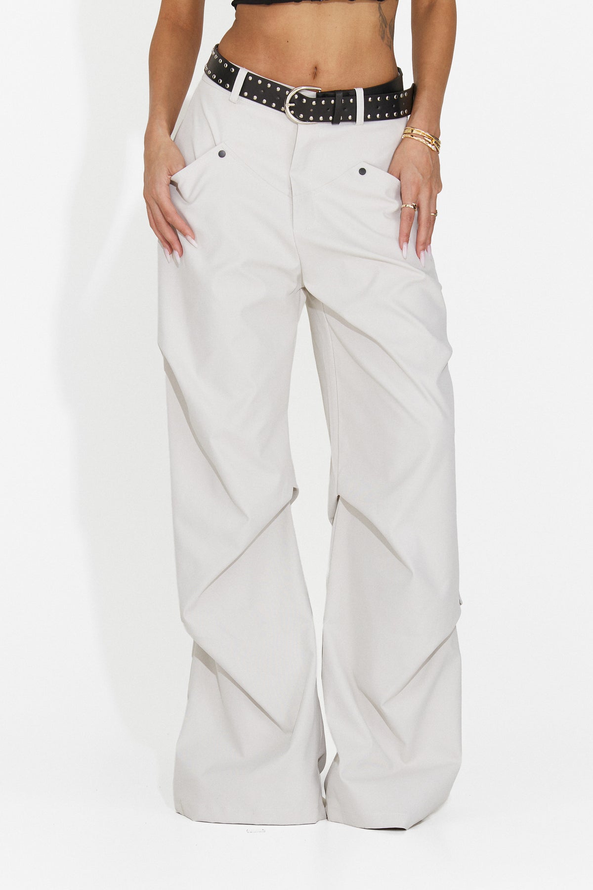 Pantaloni dama casual albi Timoty Bogas