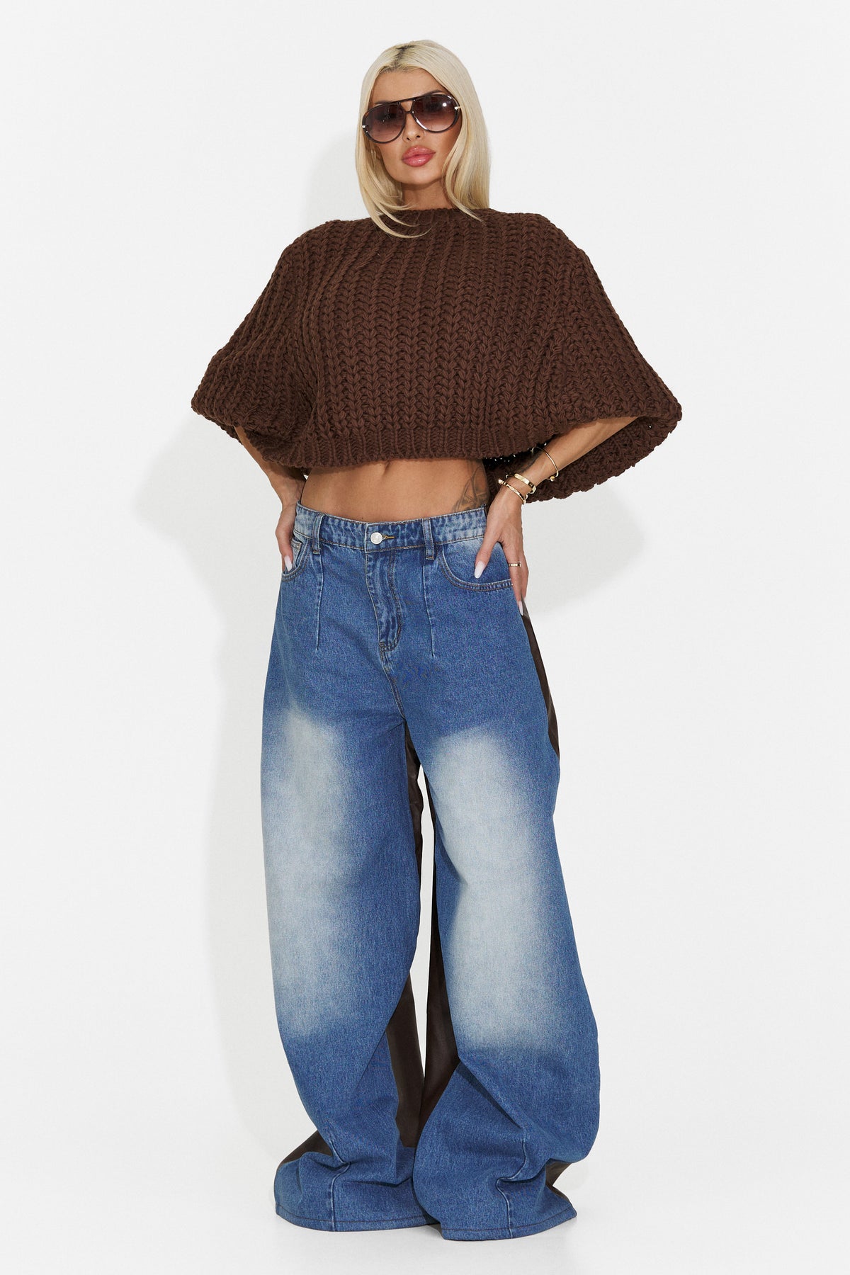 Blugi casual albastri Marazina Bogas