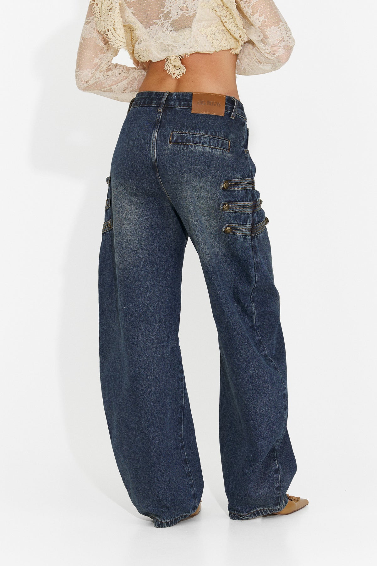 Blugi casual bleu Tasina Bogas