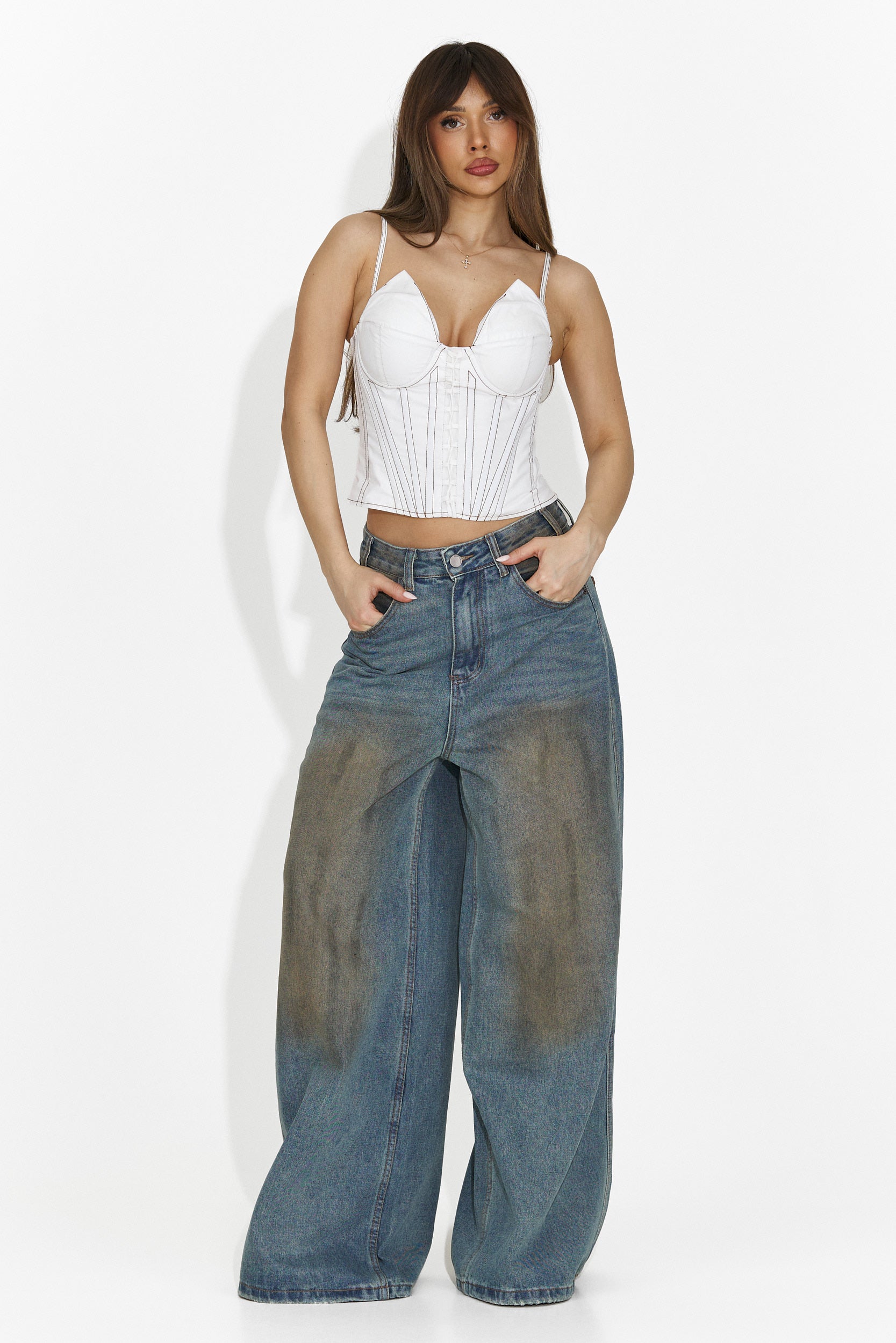 Angeliana Bogas Kék Női Farmer