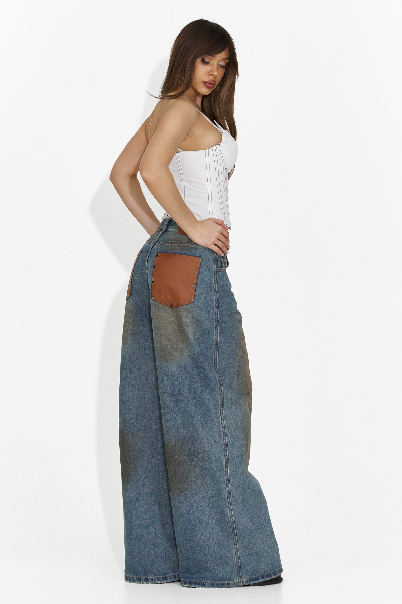 Angeliana Bogas Kék Női Farmer