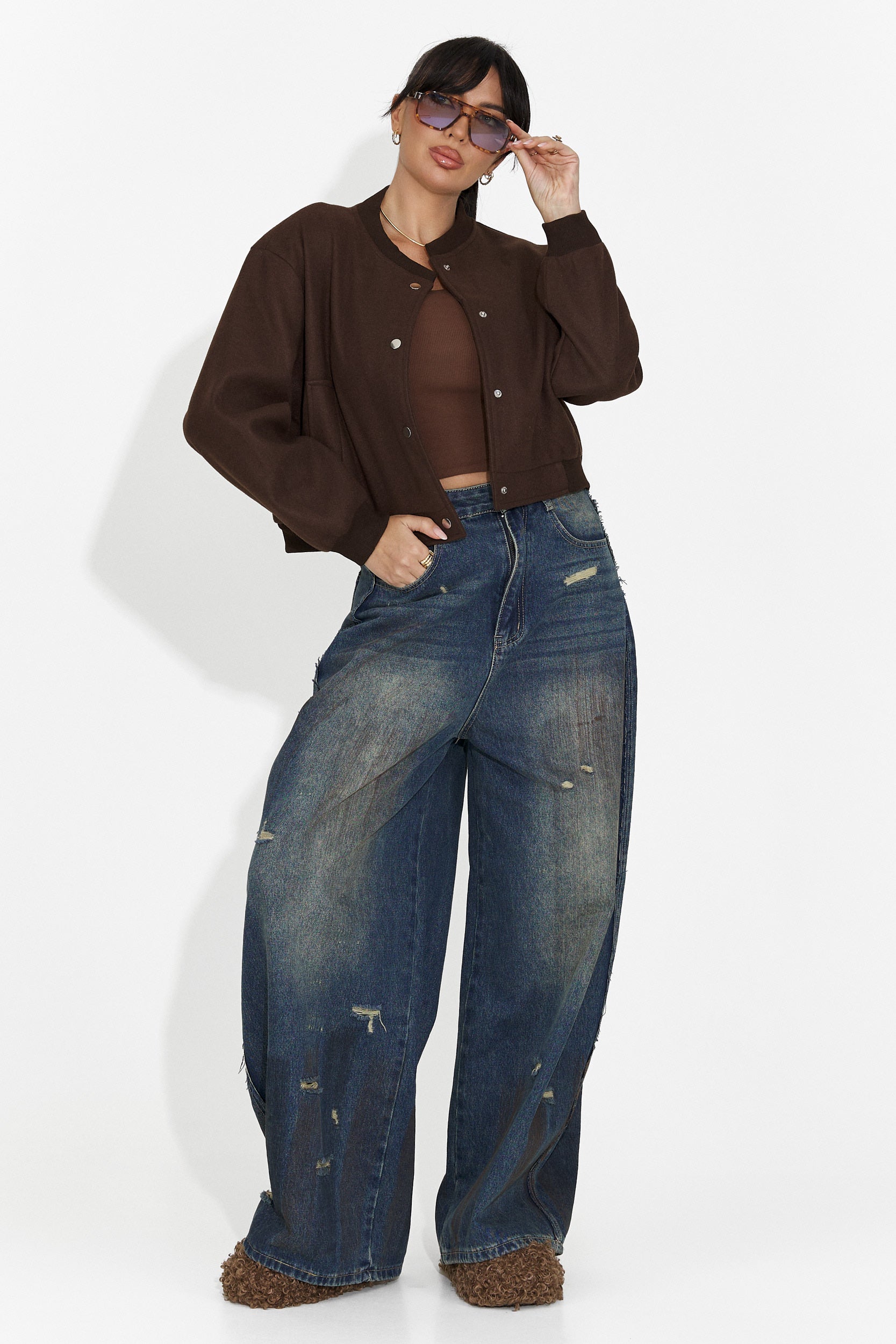 Timina Bogas Kék Női Farmer