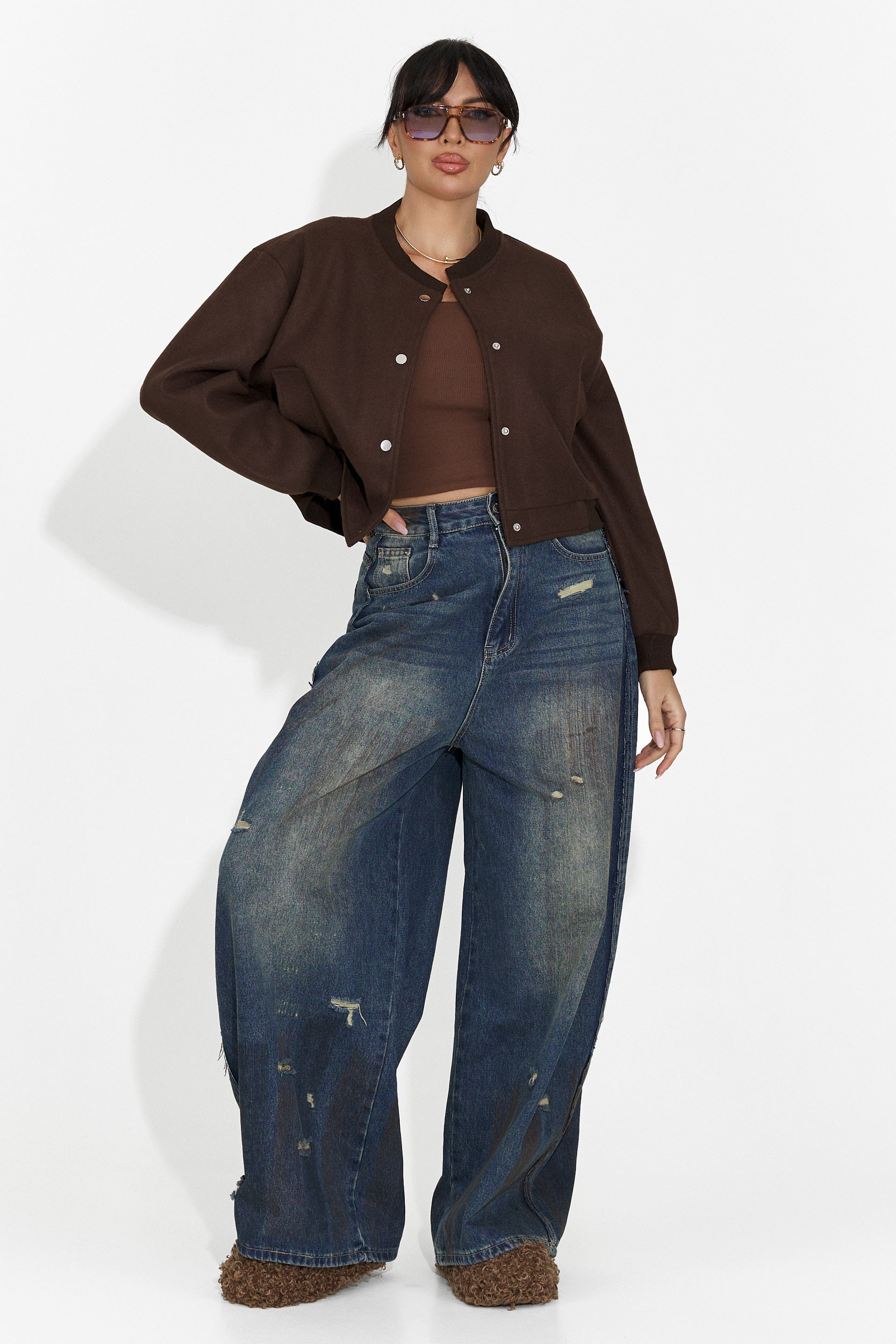 Timina Bogas Kék Női Farmer