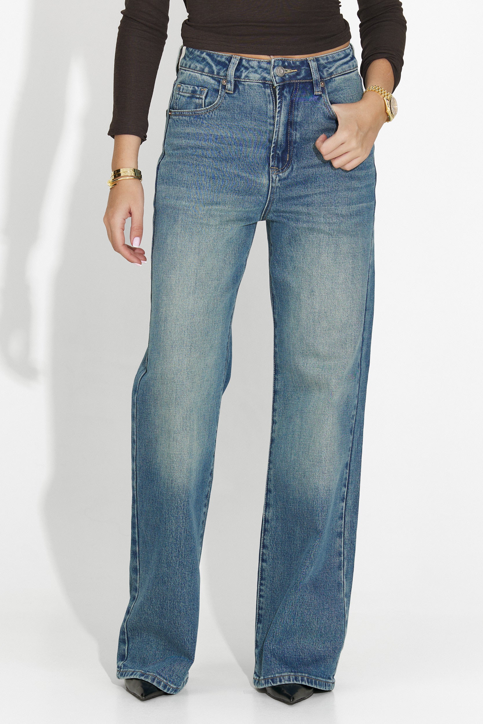 Veyra Bogas Női Kék Farmer Nadrág Casual Stílusban