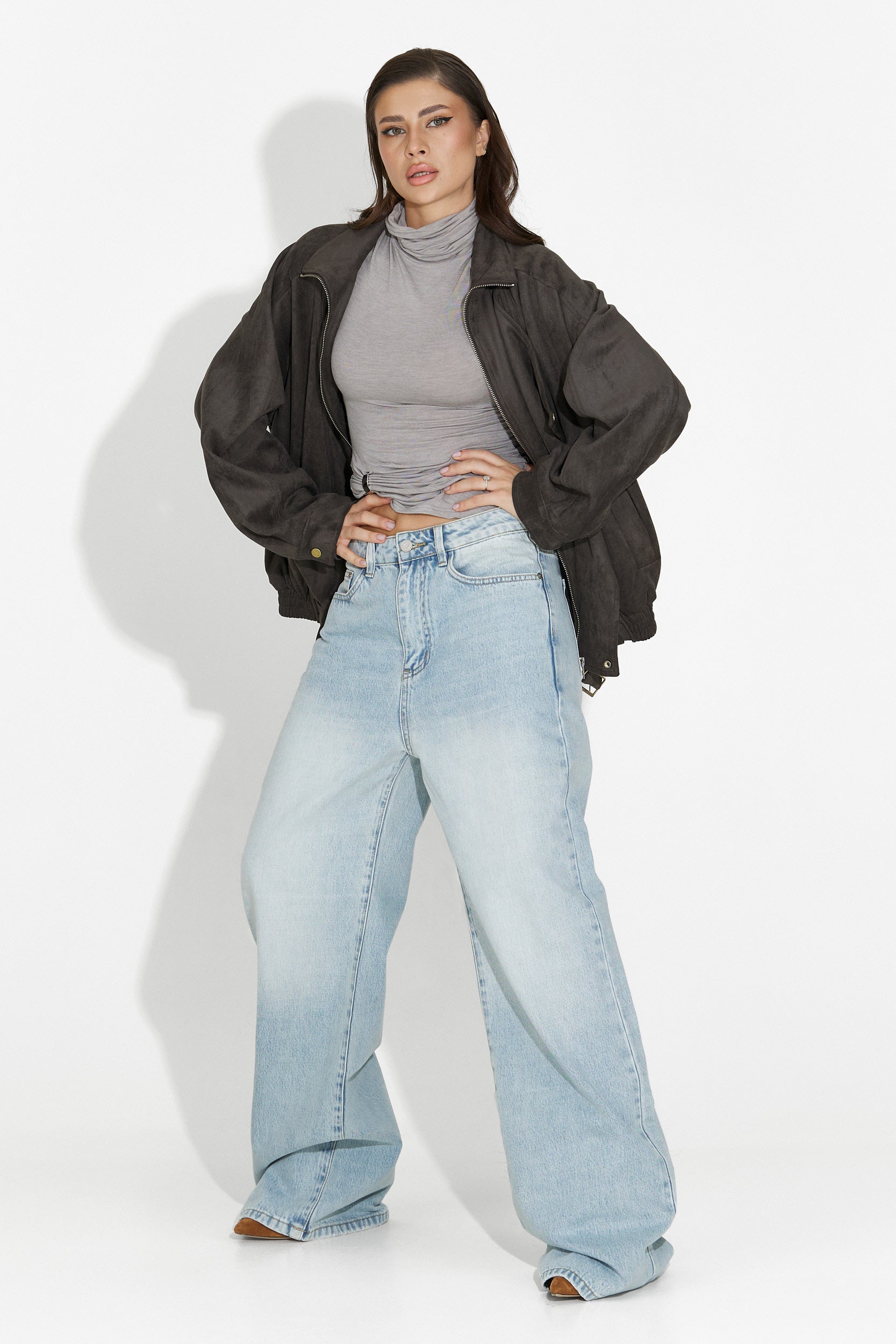 Aurenza Bogas Női Kék Farmer Nadrág Casual Stílusban