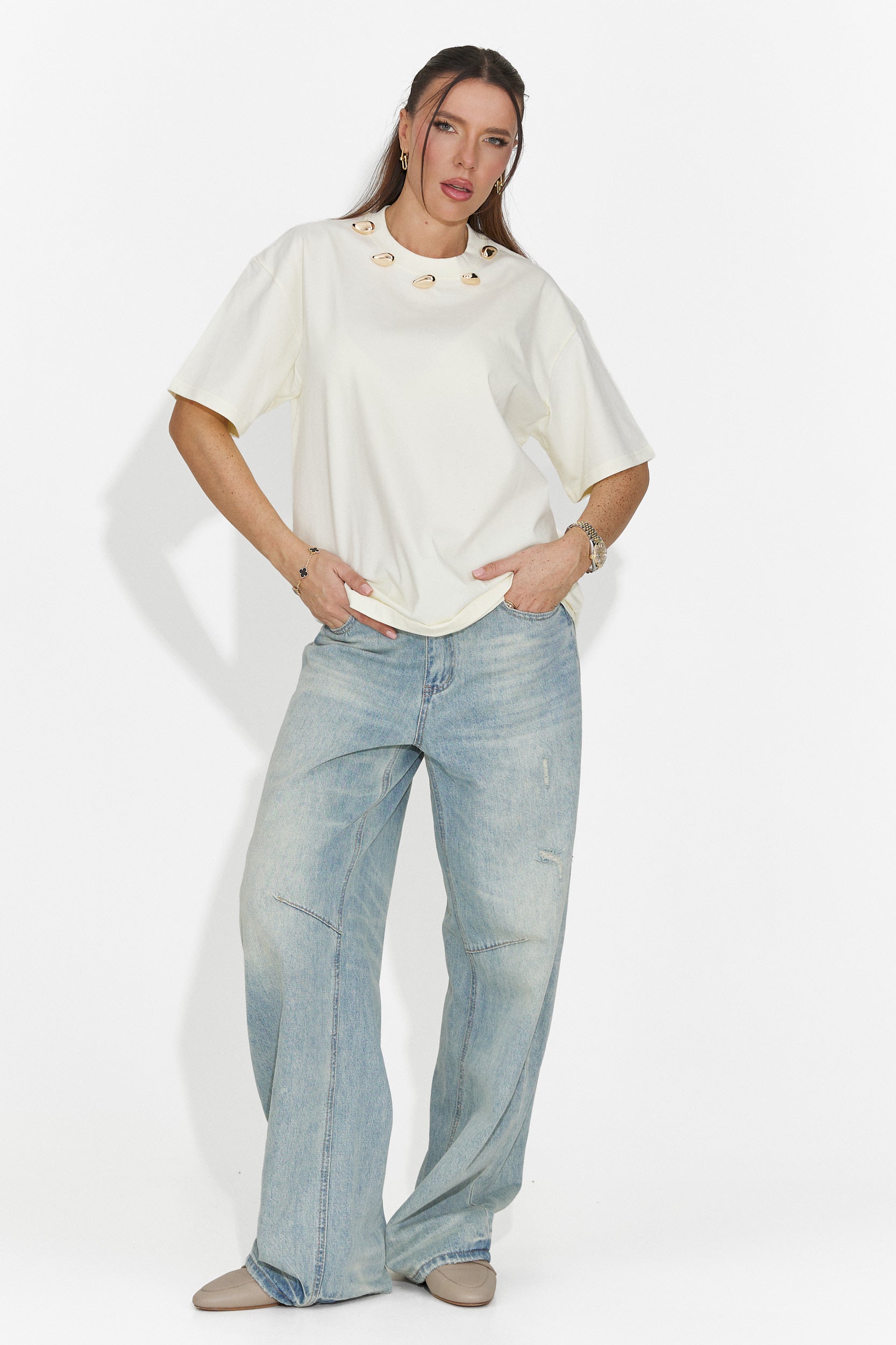 Laza kék Hanina Bogas női farmerek