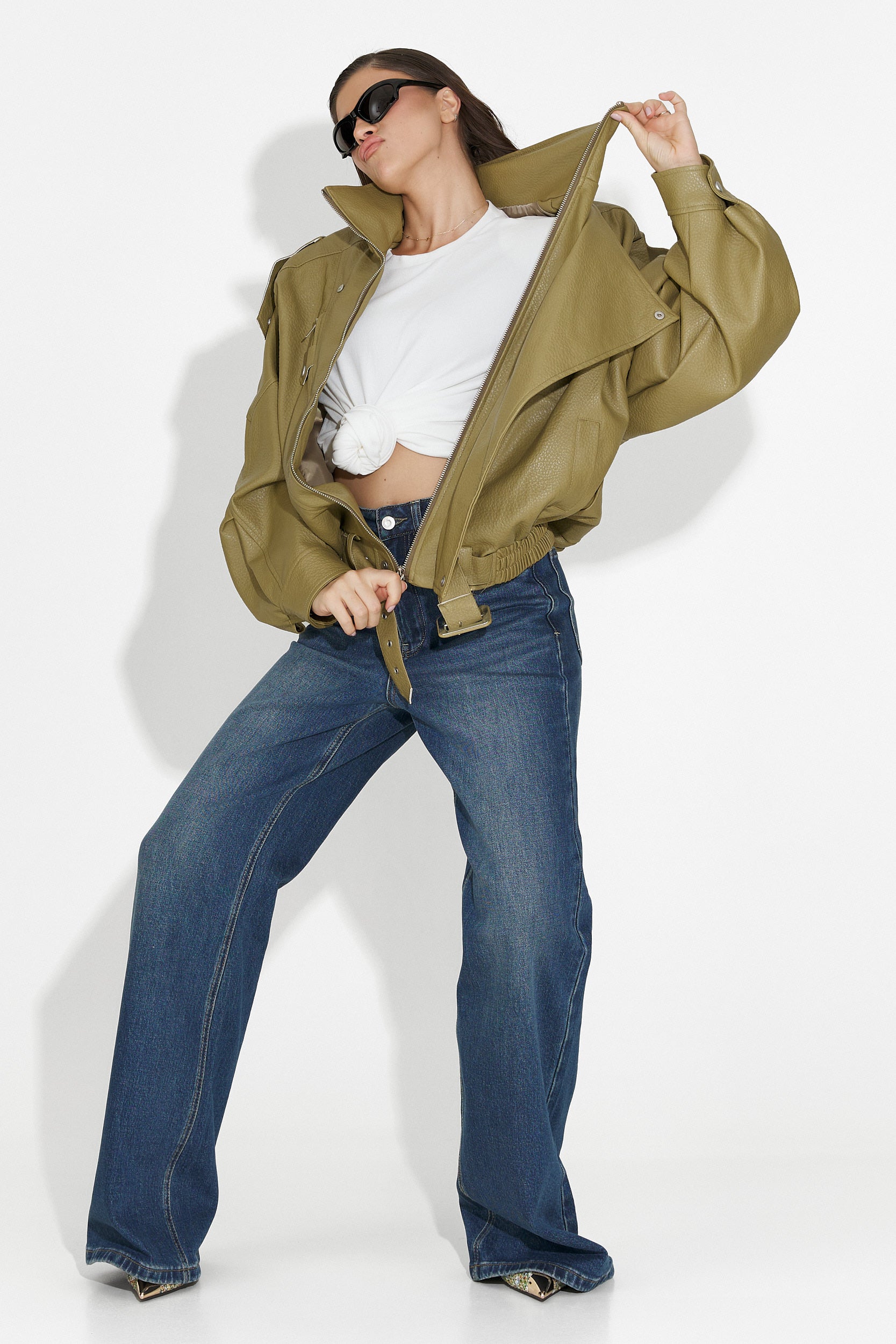 Liorena Bogas tengerészkék női alkalmi farmernadrág