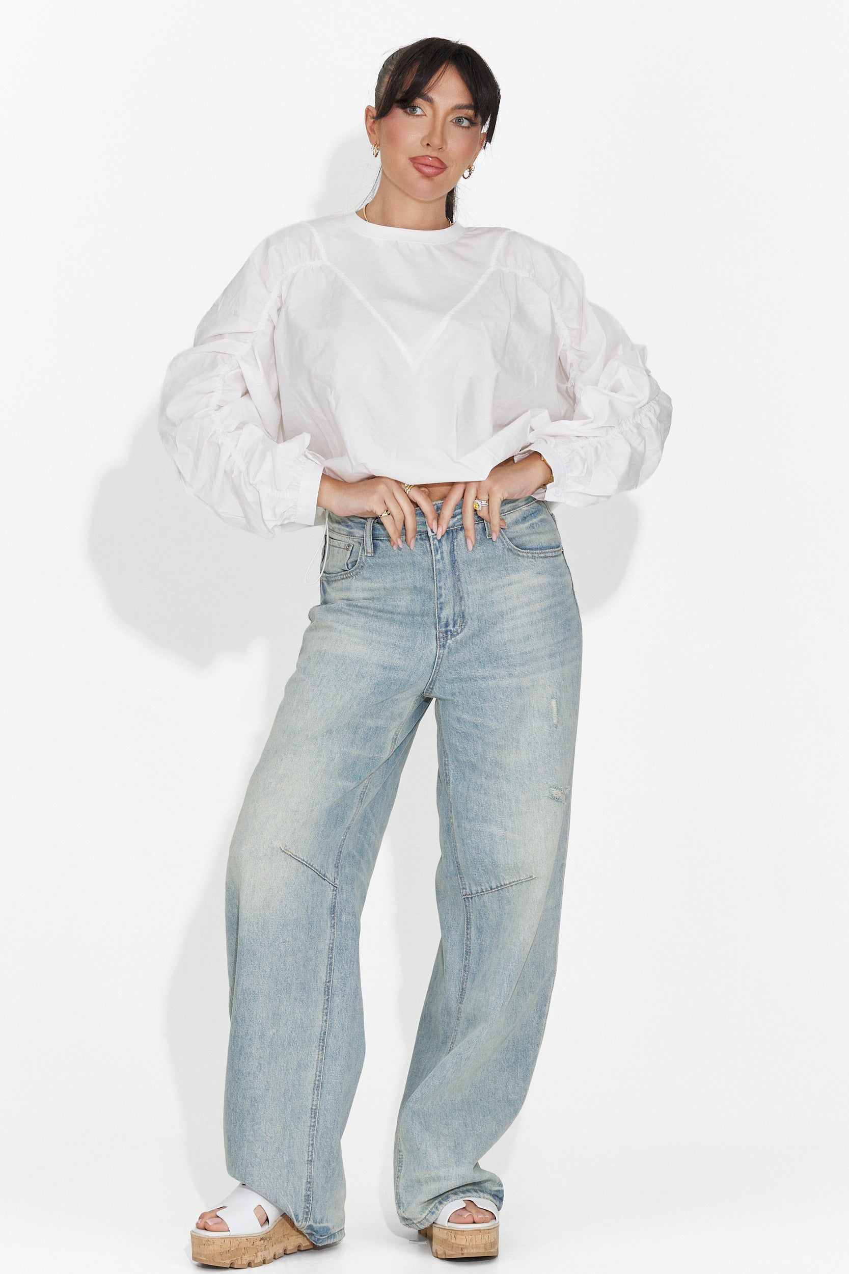 Női alkalmi fehér blúz Donelia Bogas