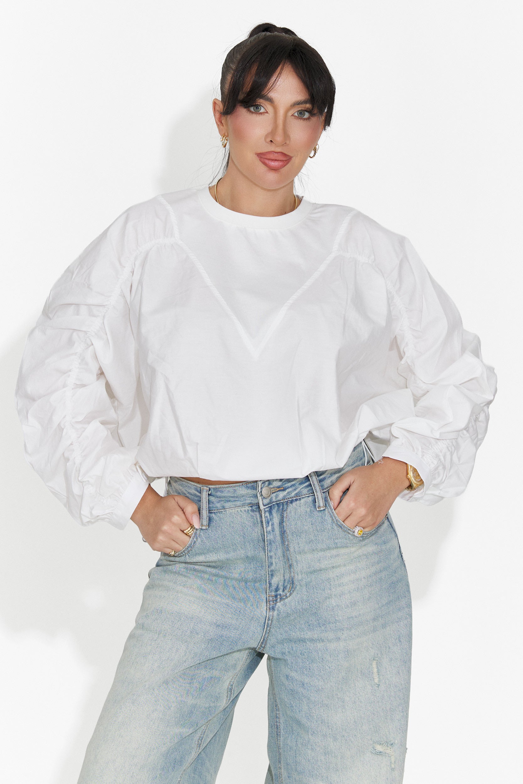 Női alkalmi fehér blúz Donelia Bogas