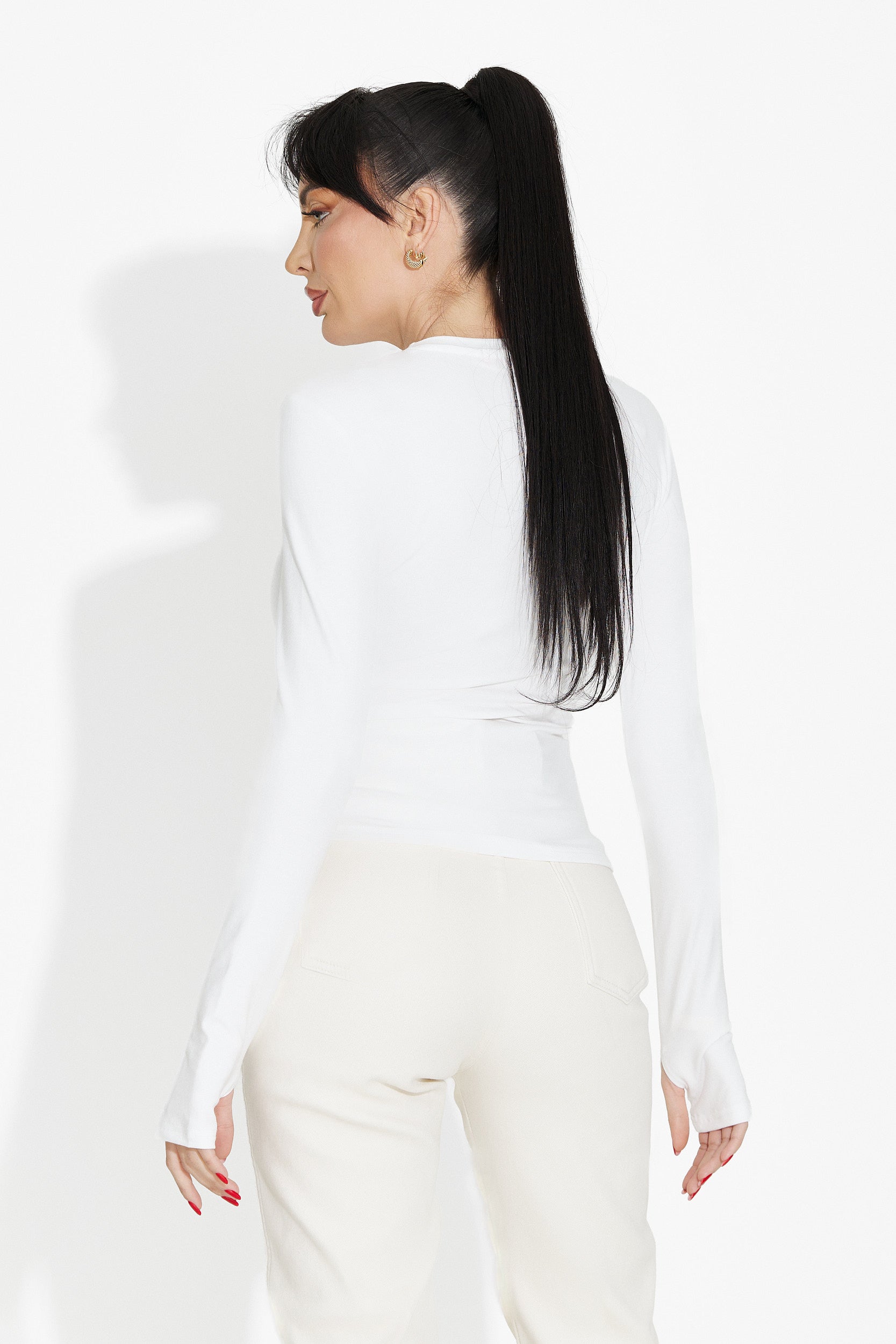 Női alkalmi fehér blúz Kisena bogas