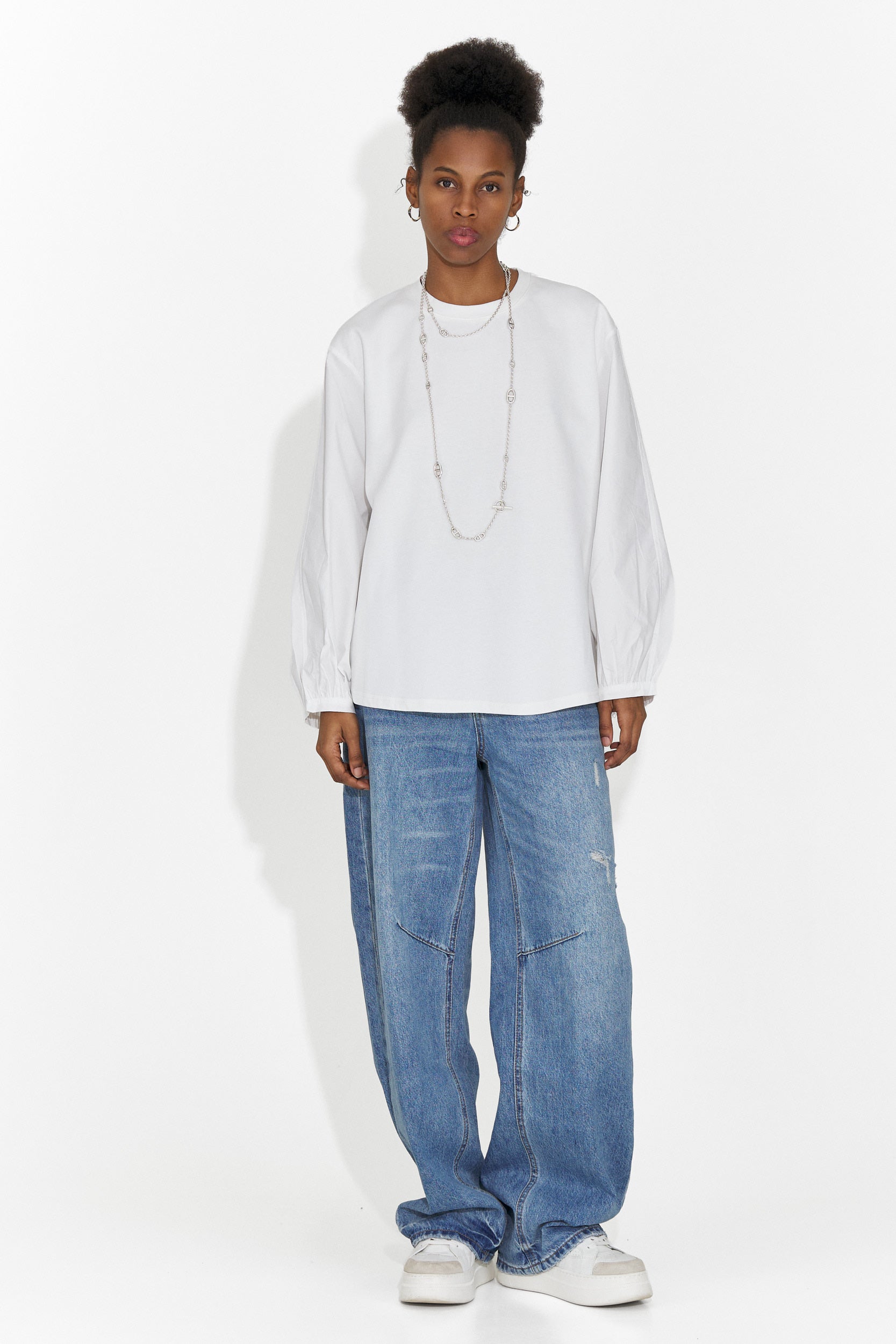 Női fehér, hétköznapi Sheiva Bogas blúz