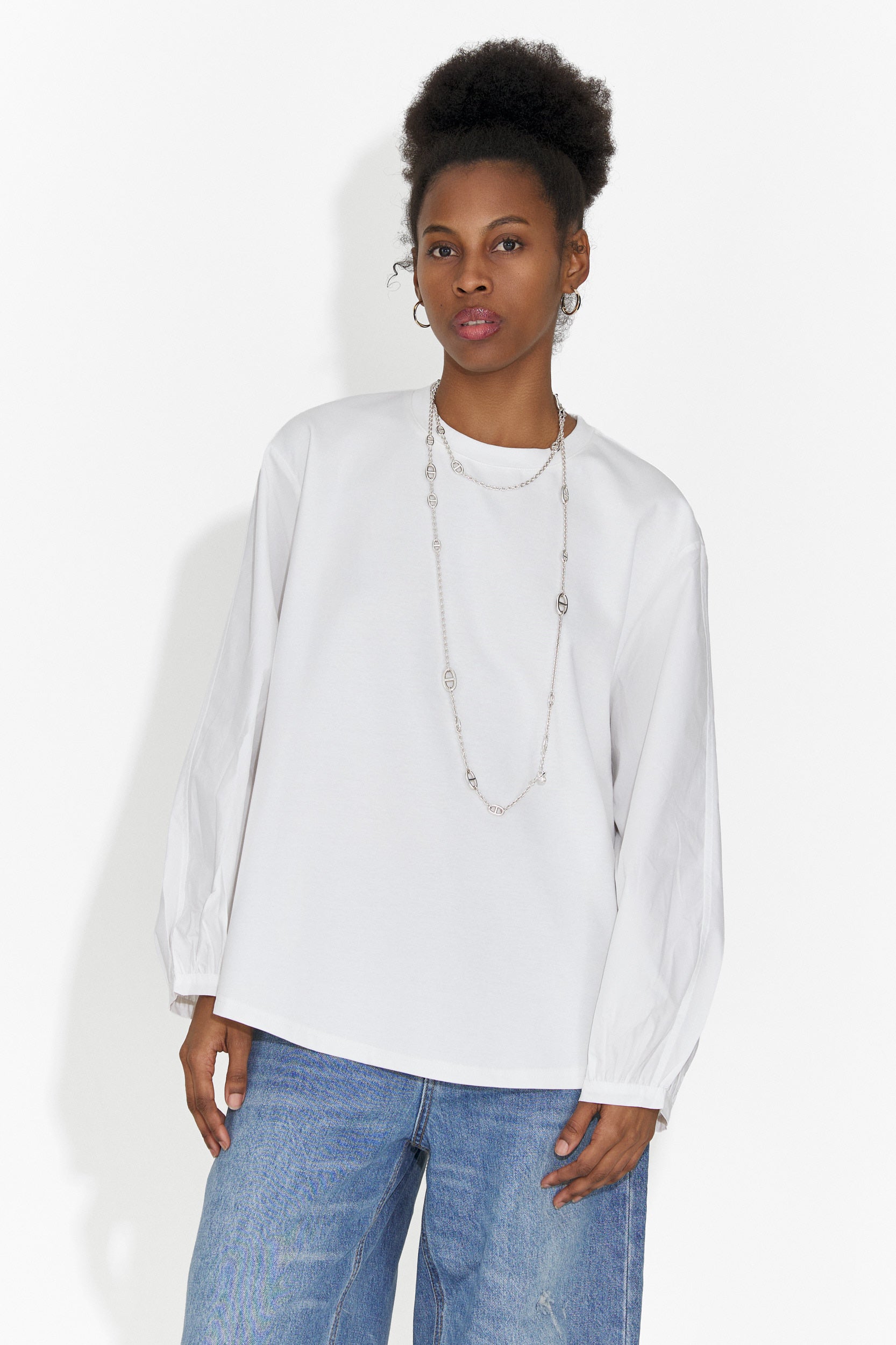 Női fehér, hétköznapi Sheiva Bogas blúz