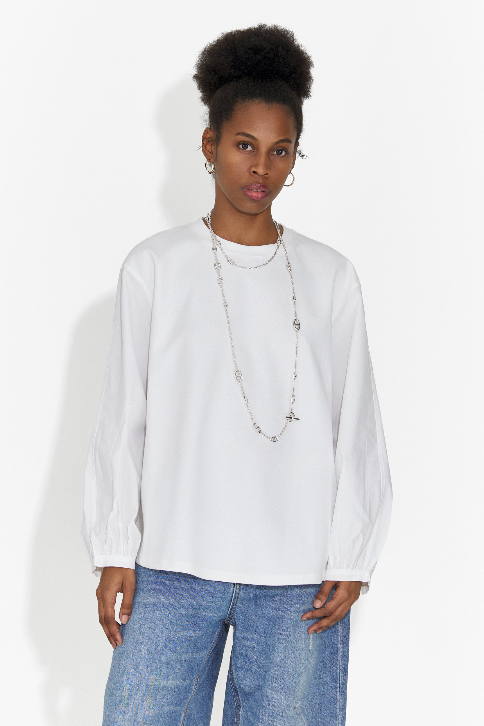 Női fehér, hétköznapi Sheiva Bogas blúz