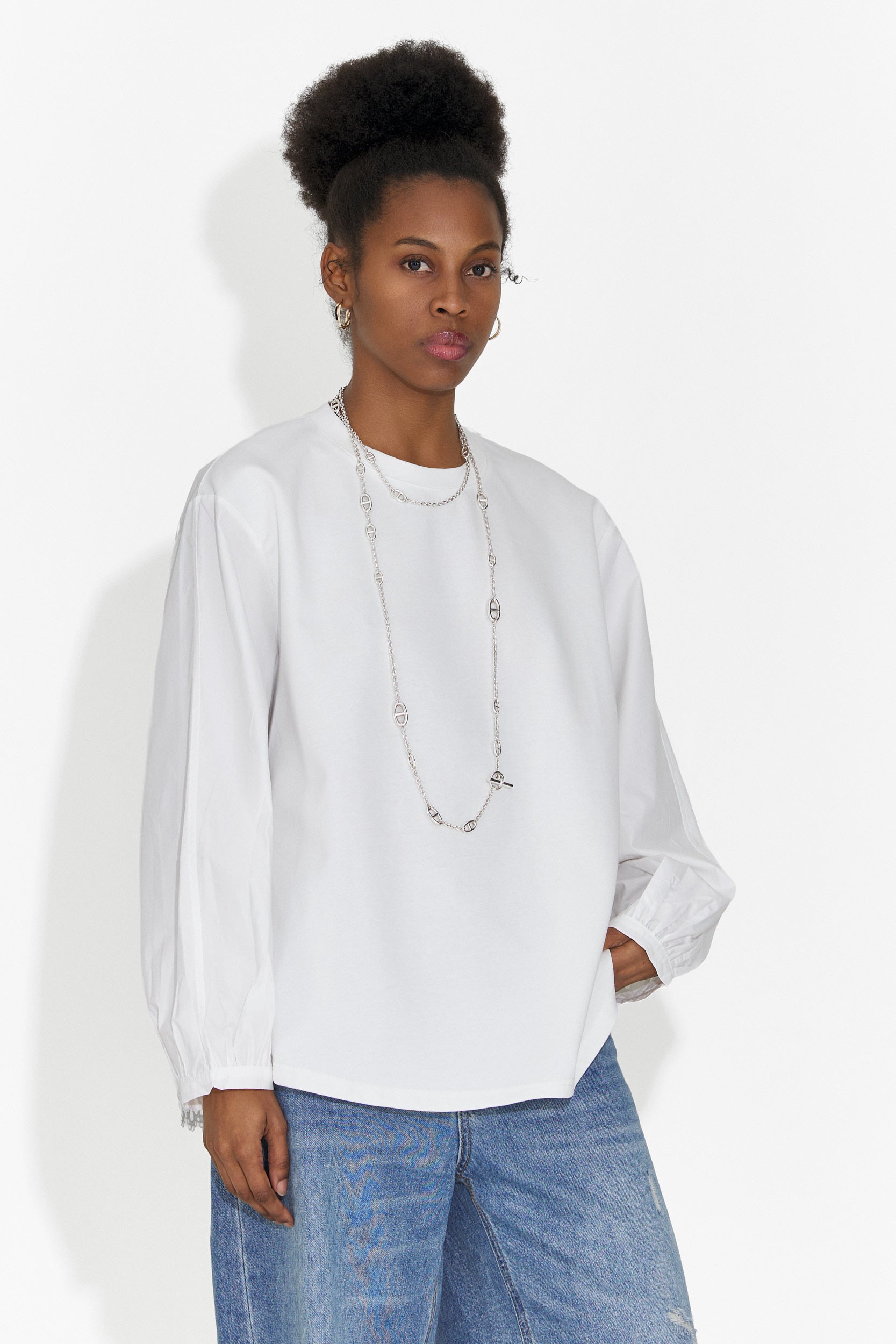 Női fehér, hétköznapi Sheiva Bogas blúz