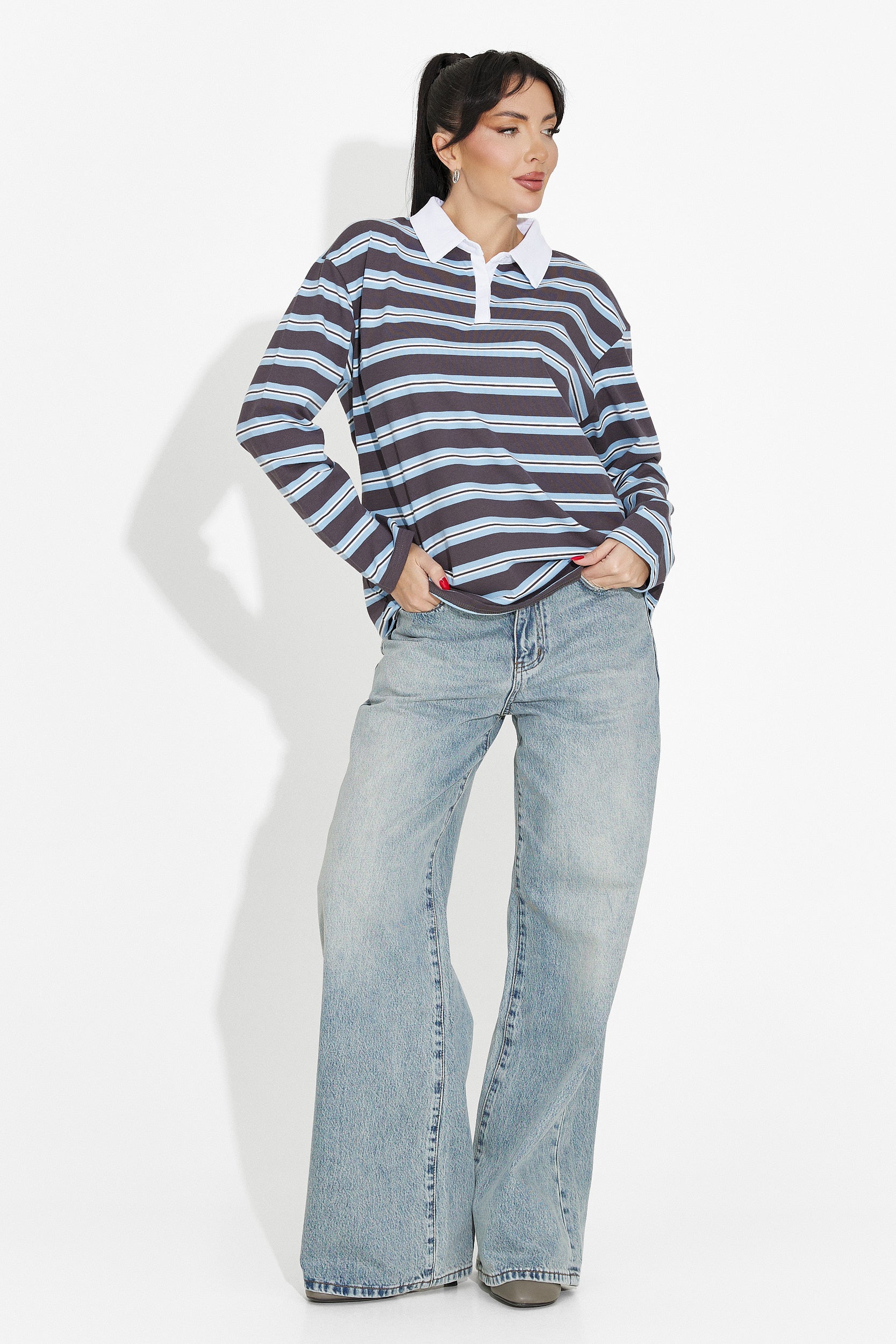 Női alkalmi kék blúz Paloma Bogas