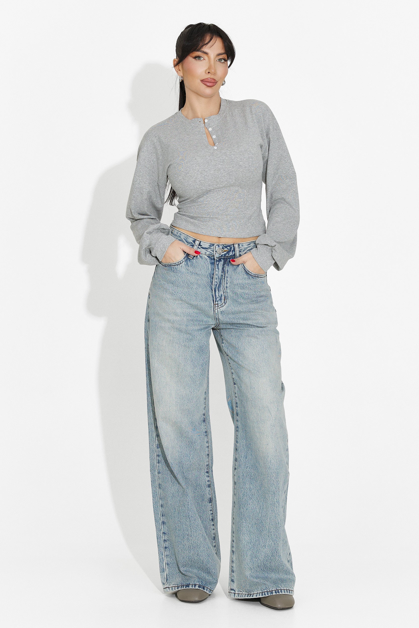 Női szürke alkalmi blúz Tivora Bogas