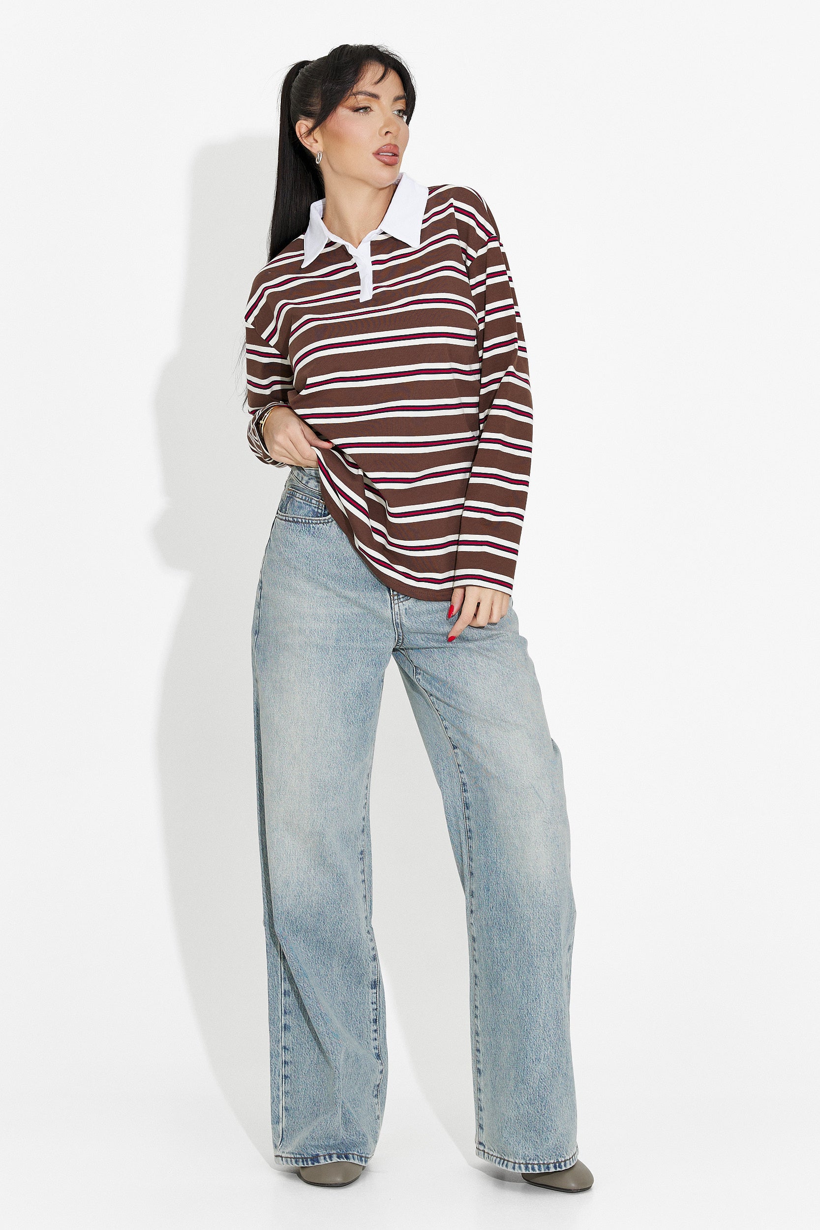 Női alkalmi barna blúz Paloma Bogas