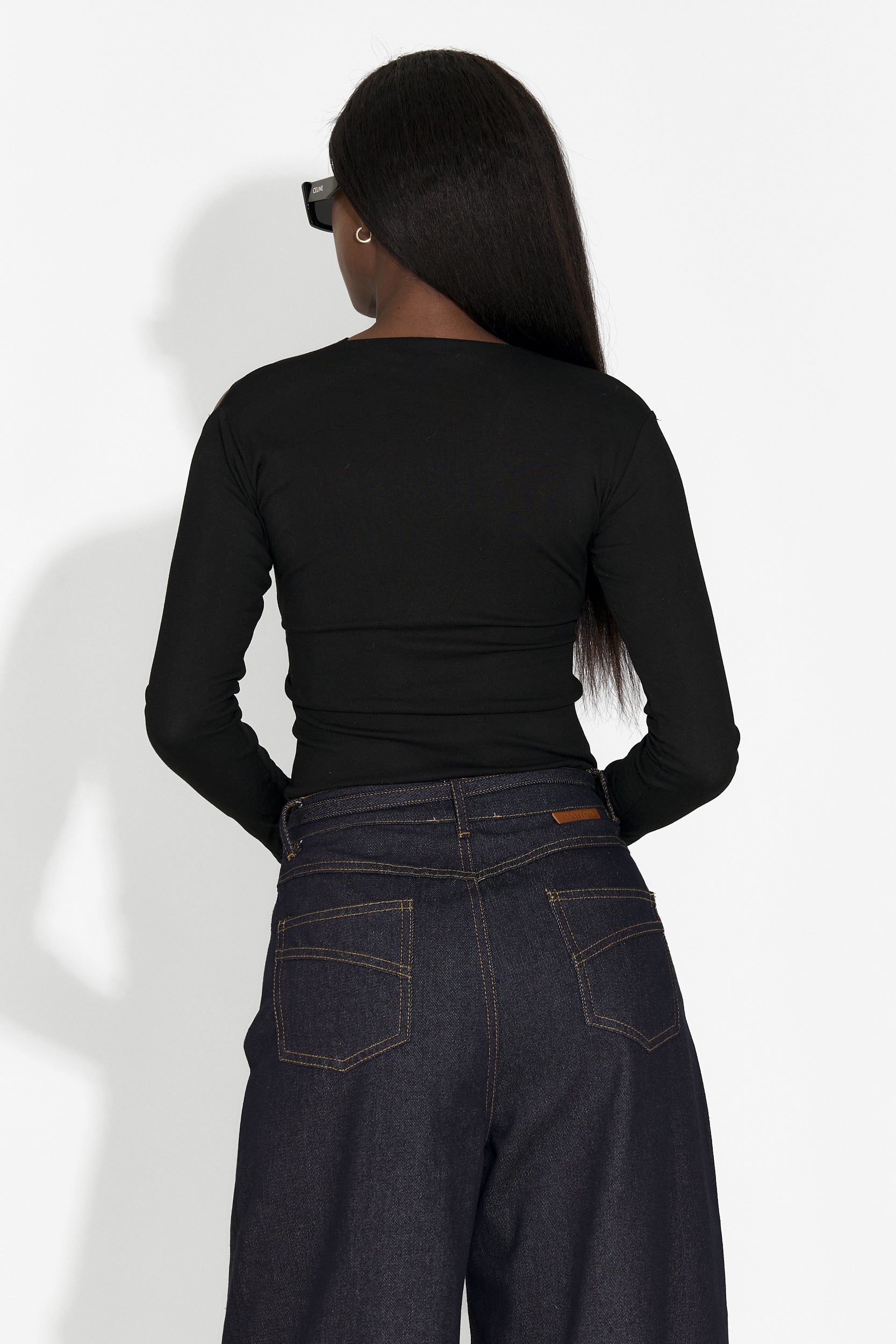 Favira Bogas alkalmi fekete női blúz