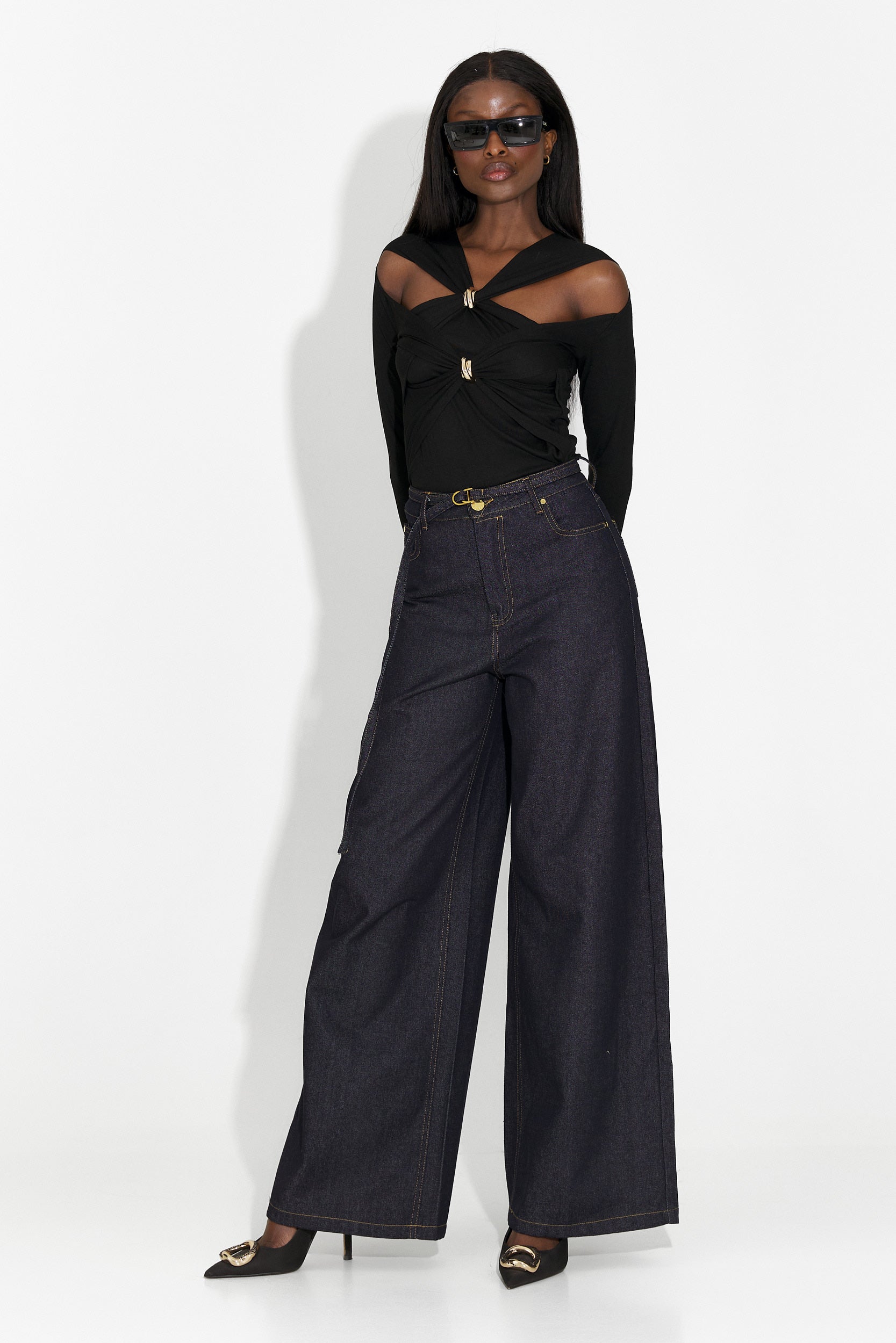 Favira Bogas alkalmi fekete női blúz