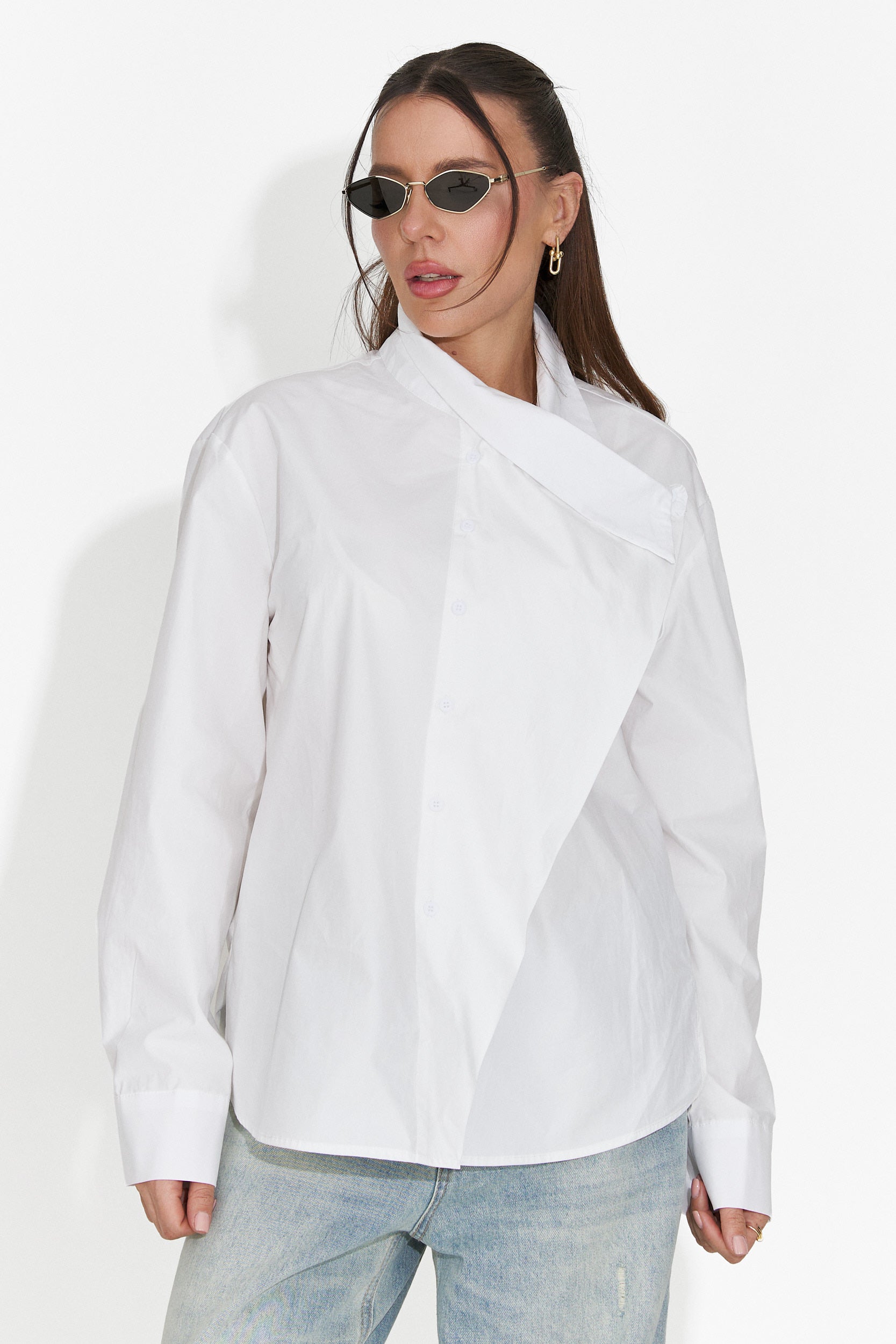 Edinea Bogas Hétköznapi Fehér Női Ing