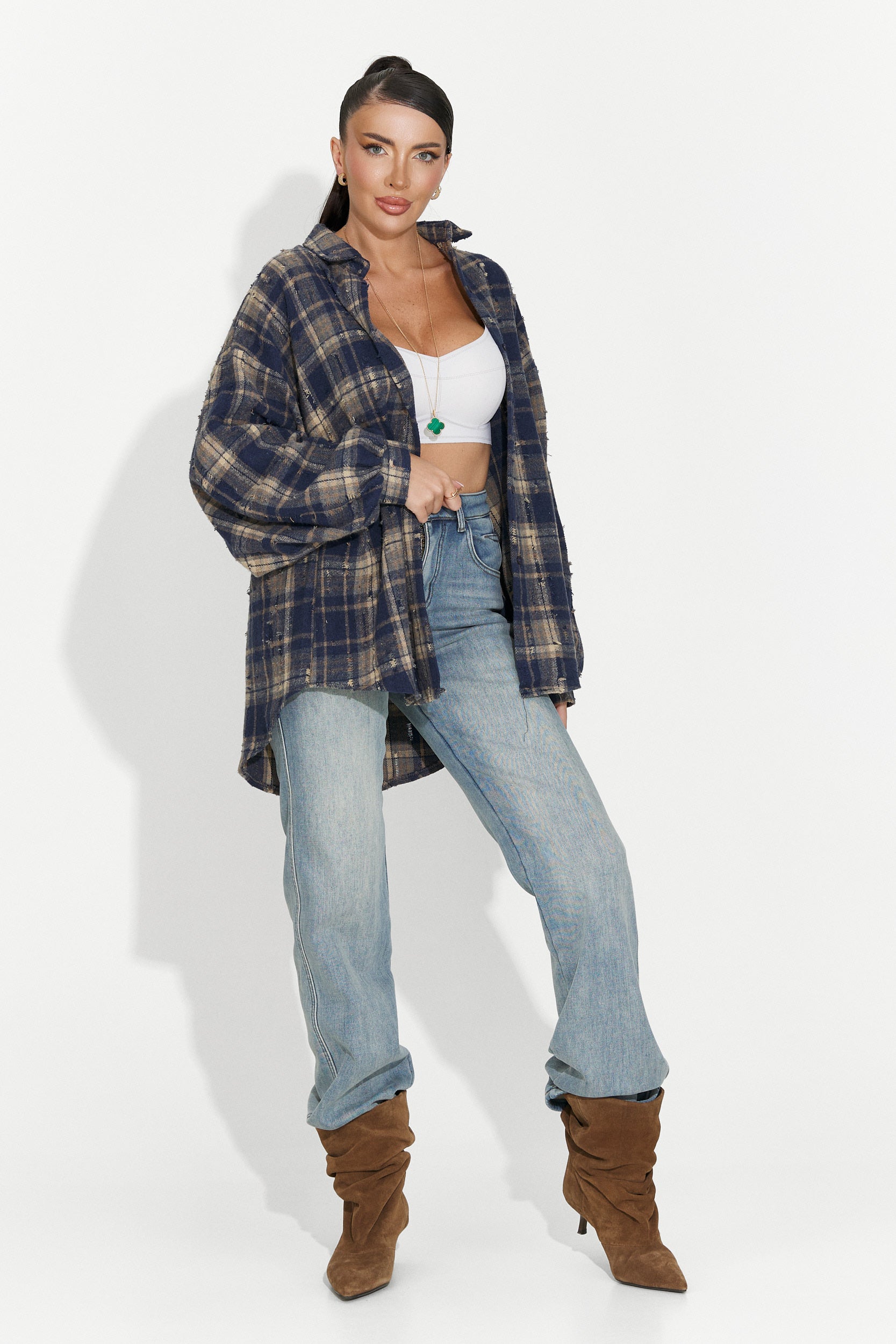 Jasara Bogas Könnyed Haditengerészkék Női Ing