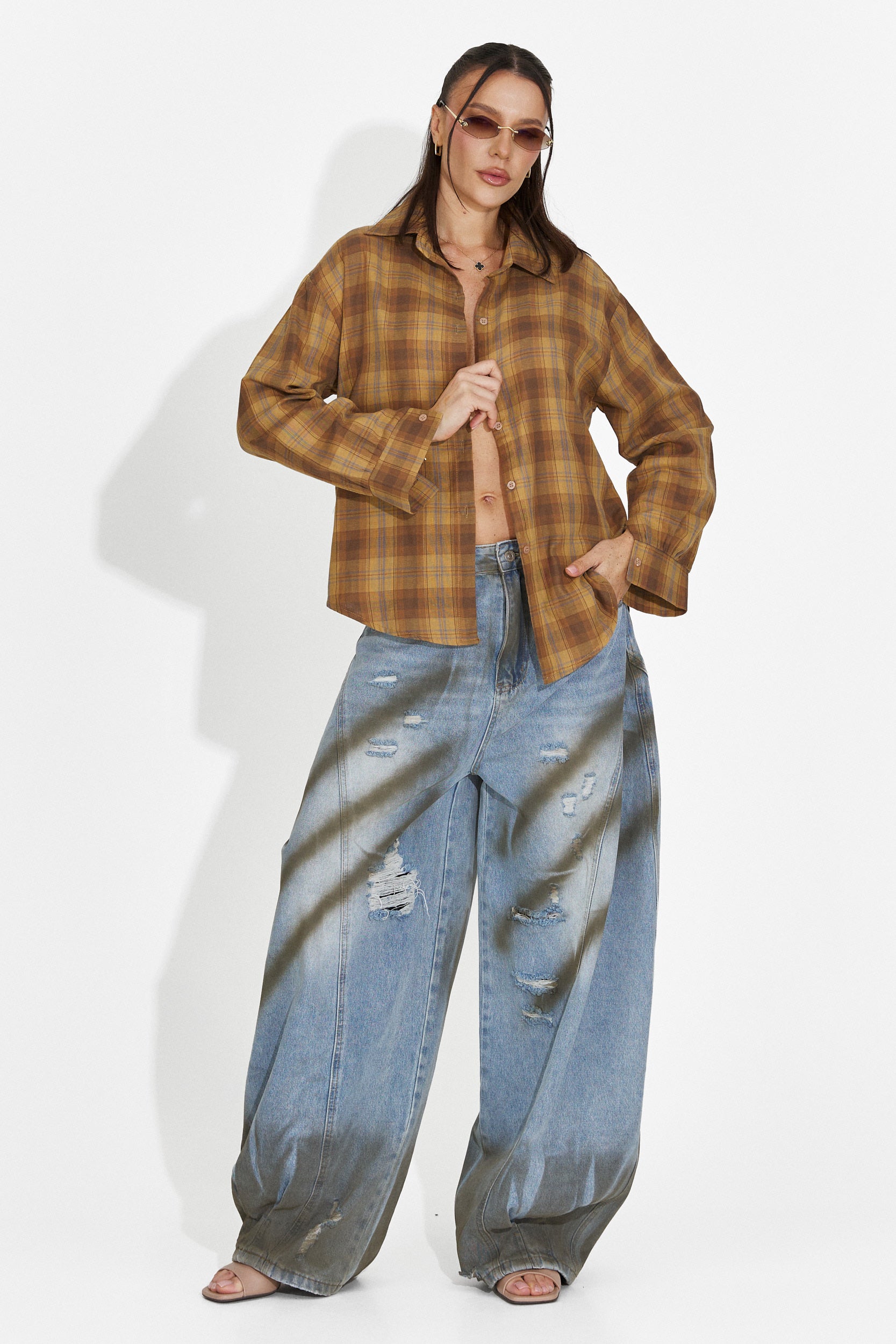 Barcely Bogas Sárga Hétköznapi Női Ing