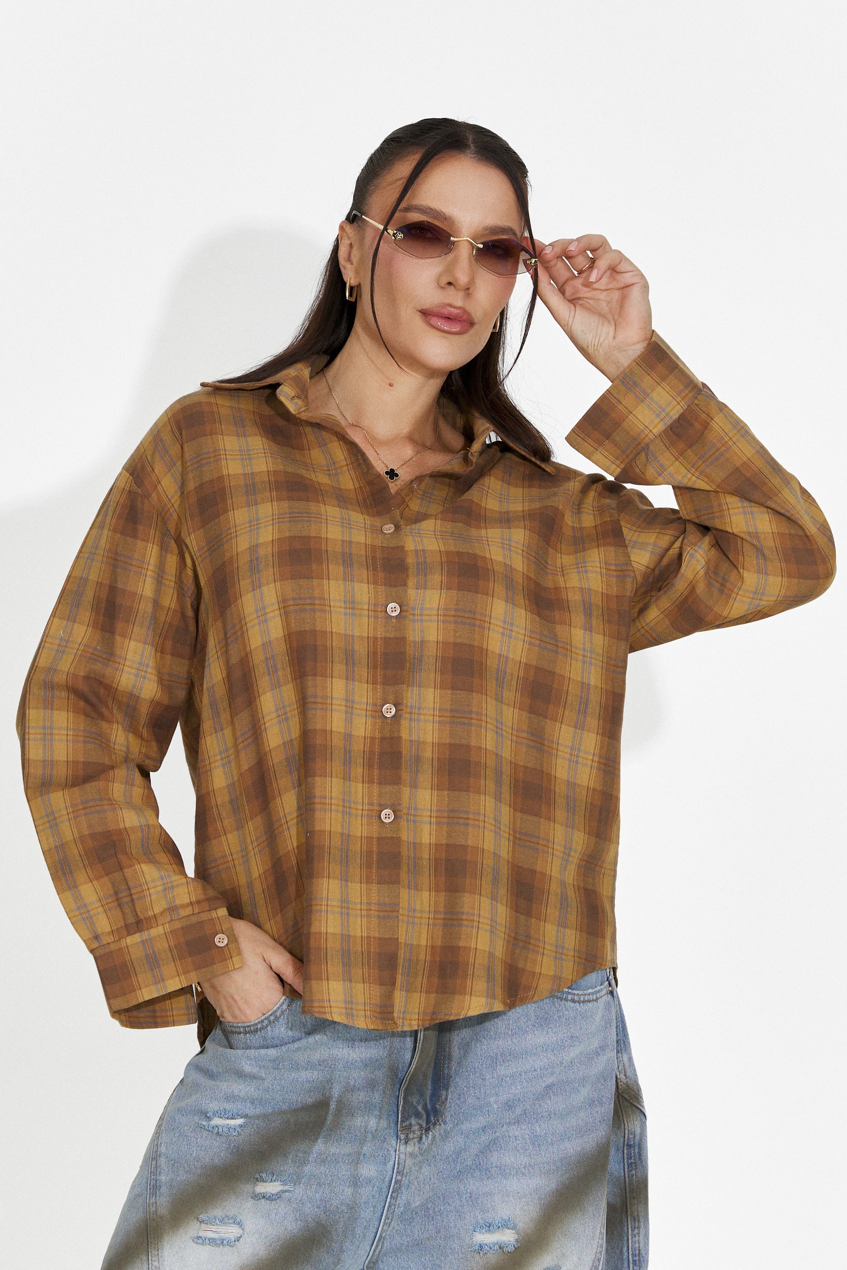 Barcely Bogas Sárga Hétköznapi Női Ing