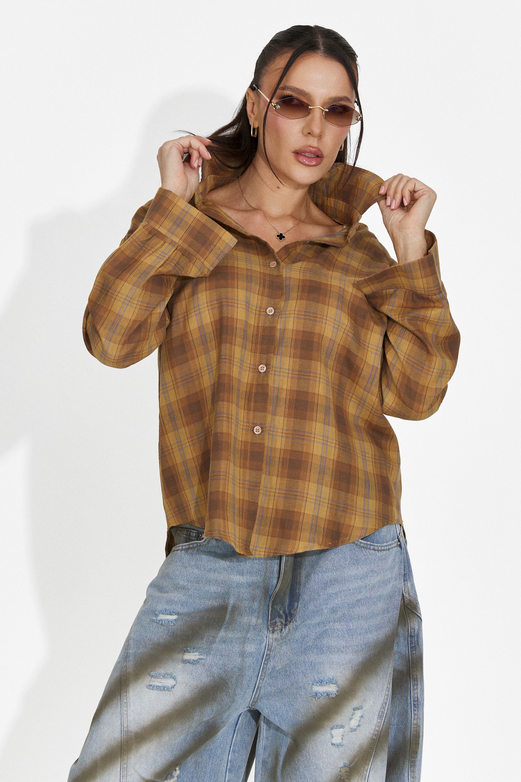 Barcely Bogas Sárga Hétköznapi Női Ing