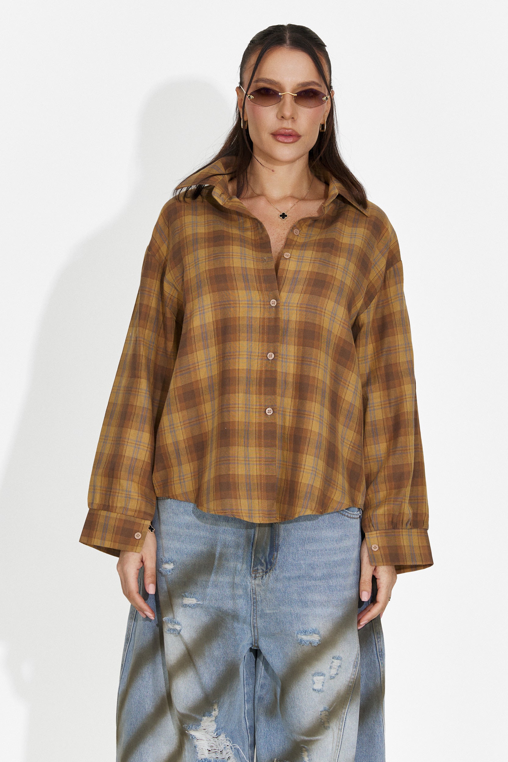 Barcely Bogas Sárga Hétköznapi Női Ing