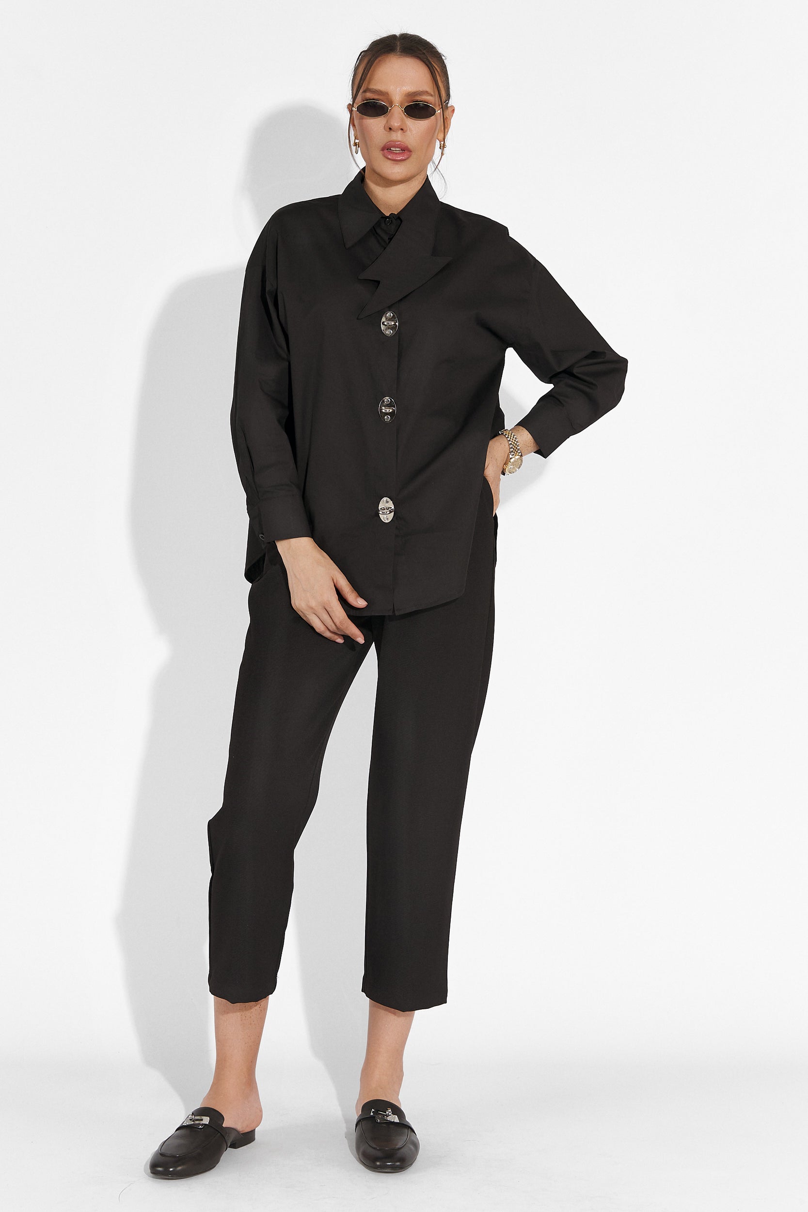 Camasa dama casual neagra Brendan Bogas