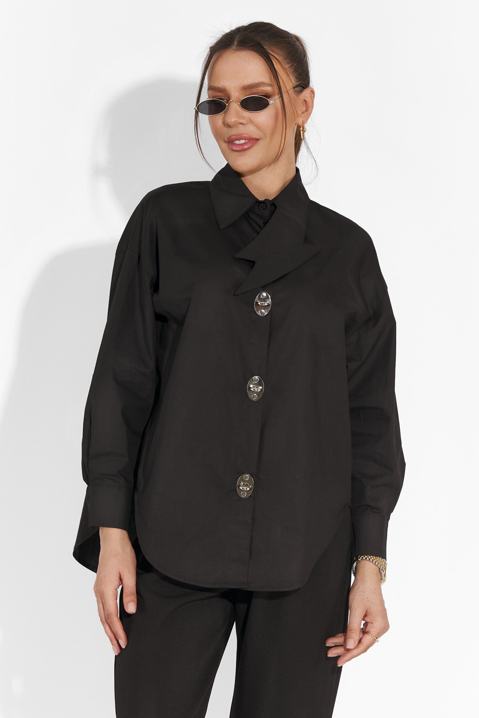 Camasa dama casual neagra Brendan Bogas