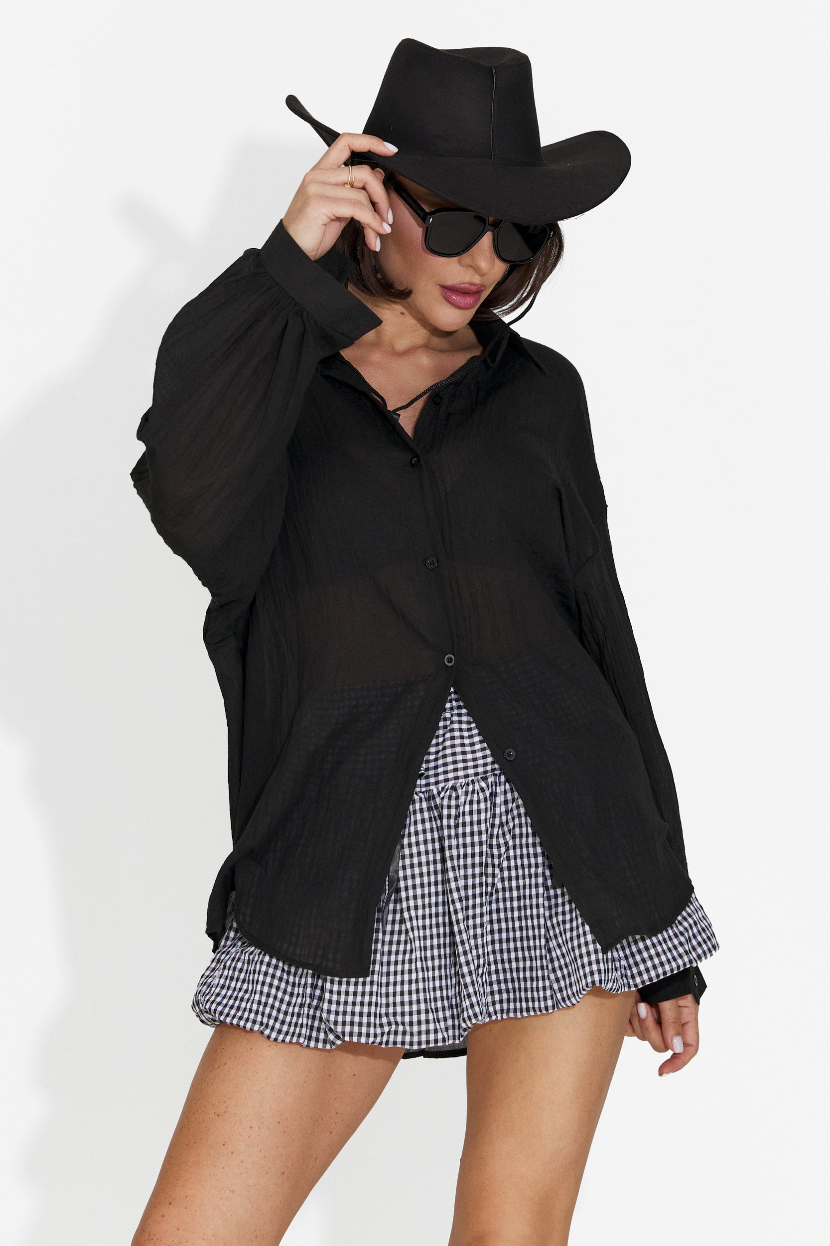 Camasa dama casual neagra Gaynelia Bogas