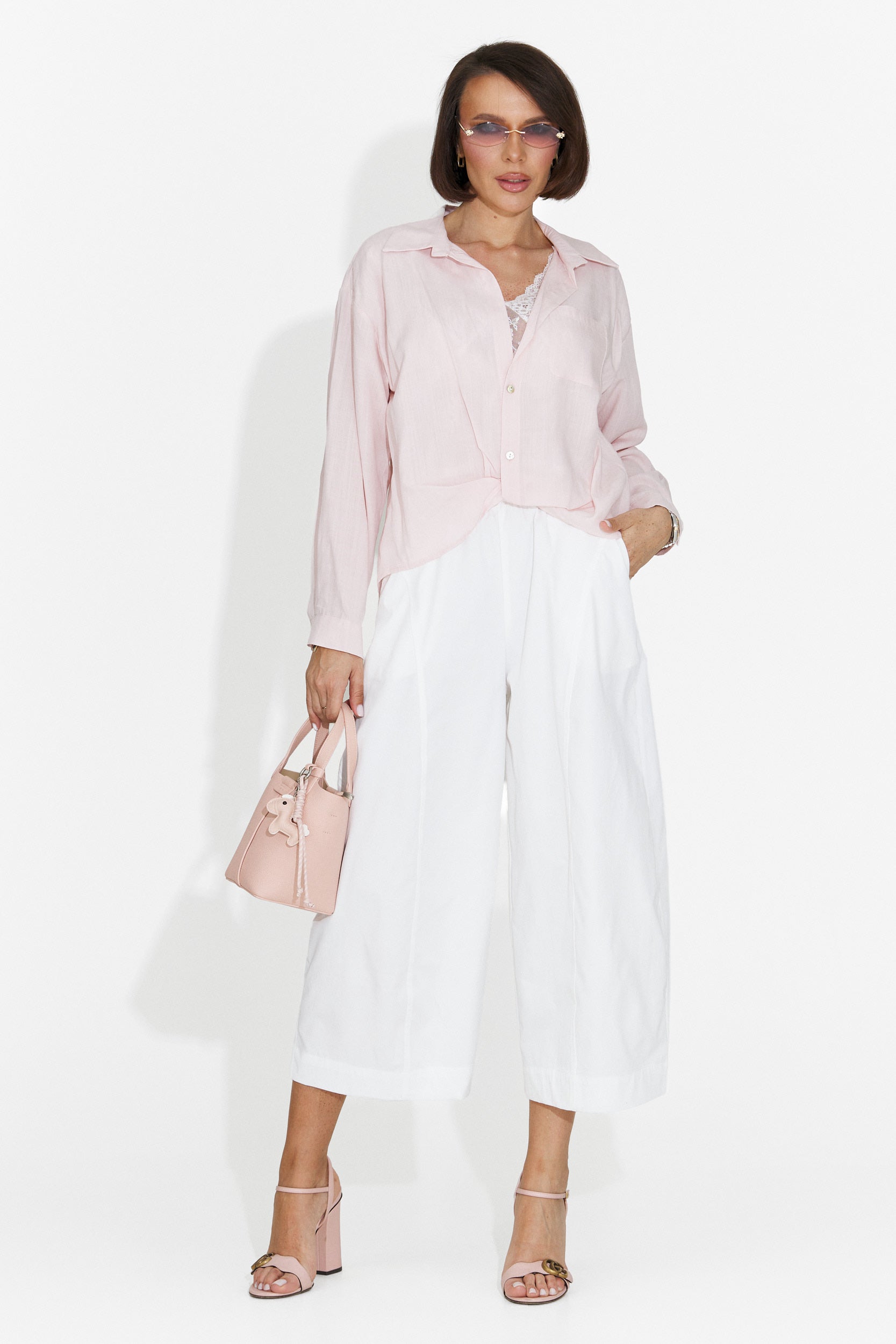 Laza rózsaszín női ing Graphi Bogas