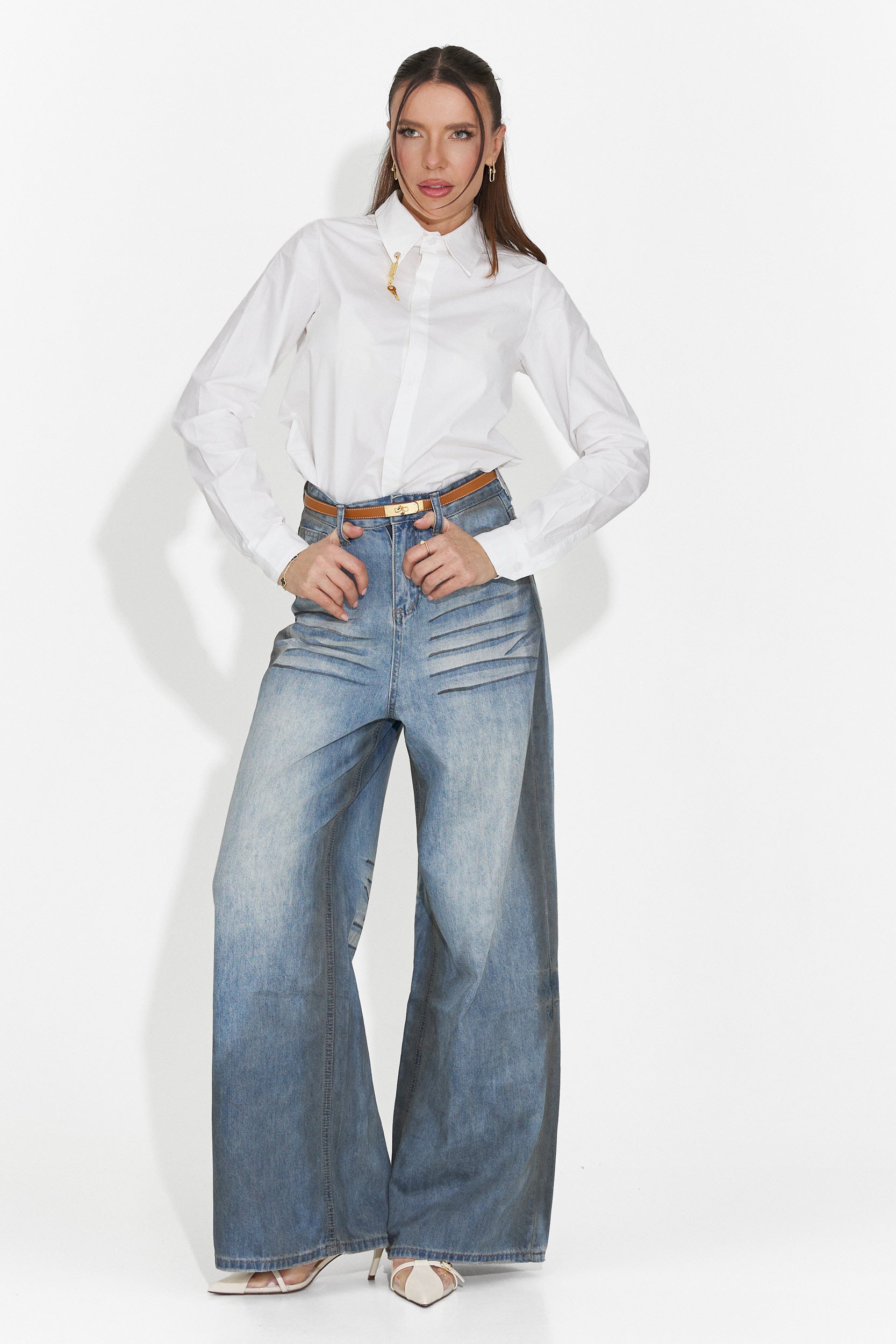 Elegáns fehér női ing Jetie Bogas