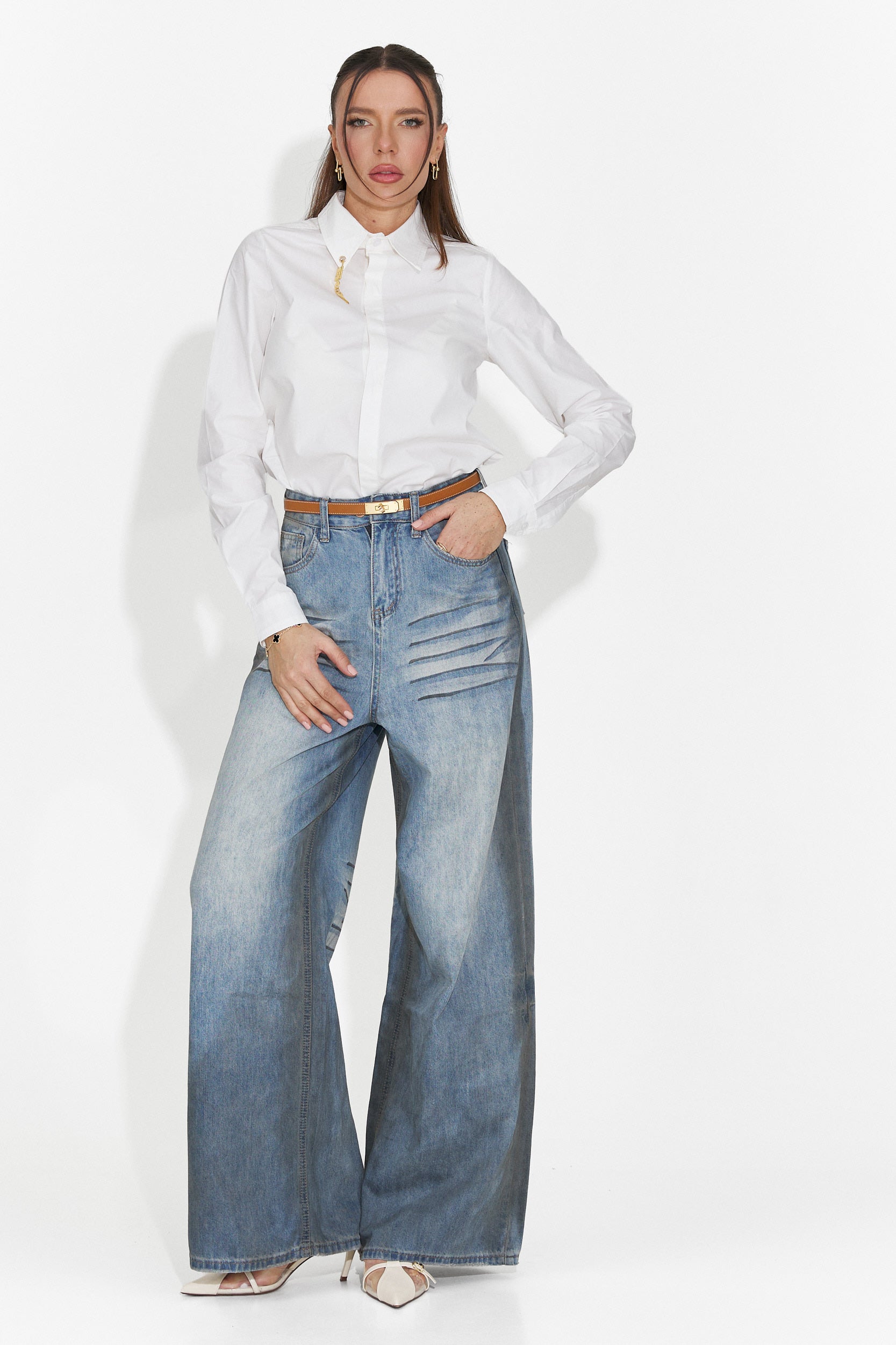 Elegáns fehér női ing Jetie Bogas