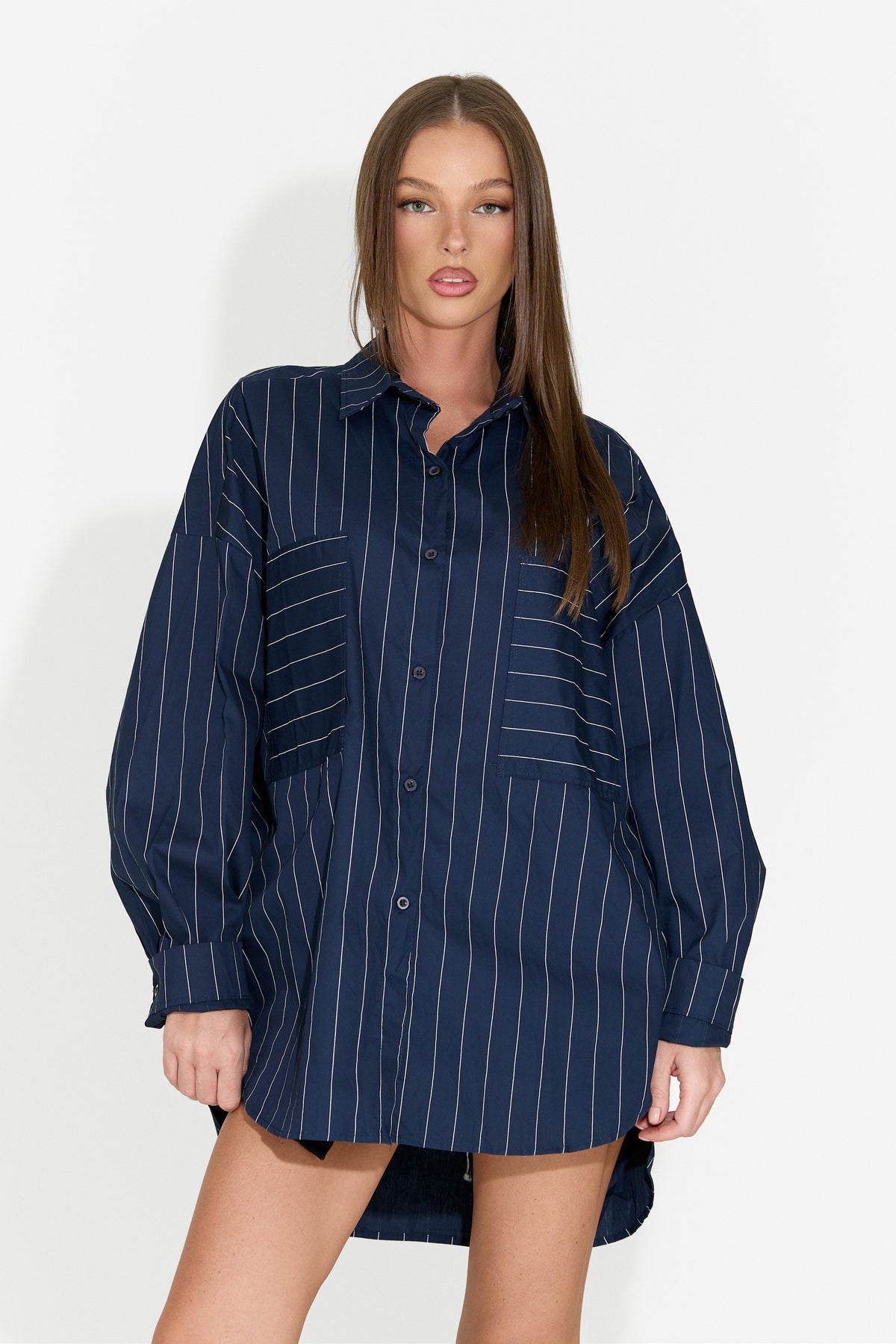 Camasa dama eleganta bleumarin Tastity Bogas