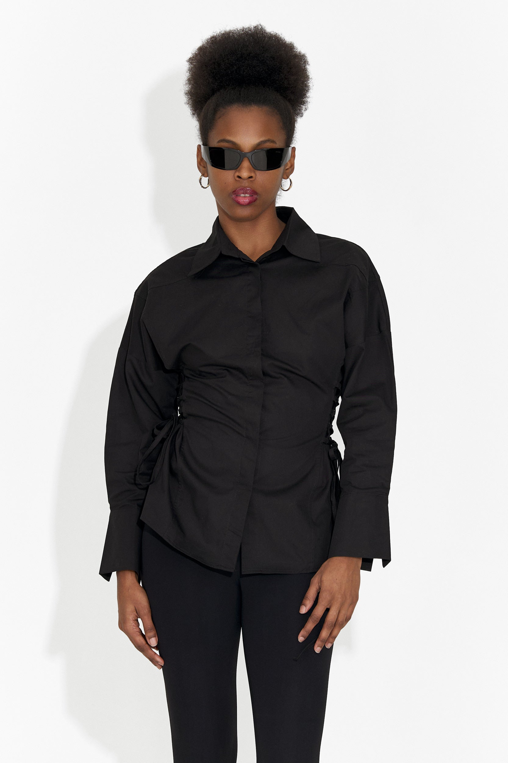 Sivelia Bogas Elegáns Fekete Női Blúz