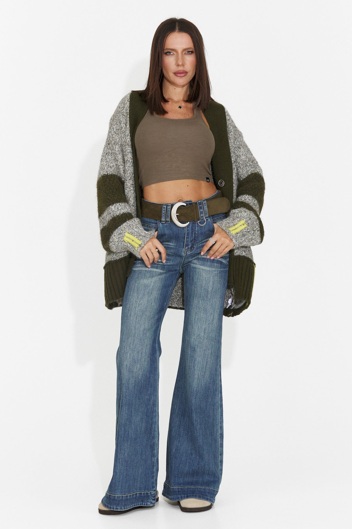 Cardigan casual gri Bloyalia Bogas
