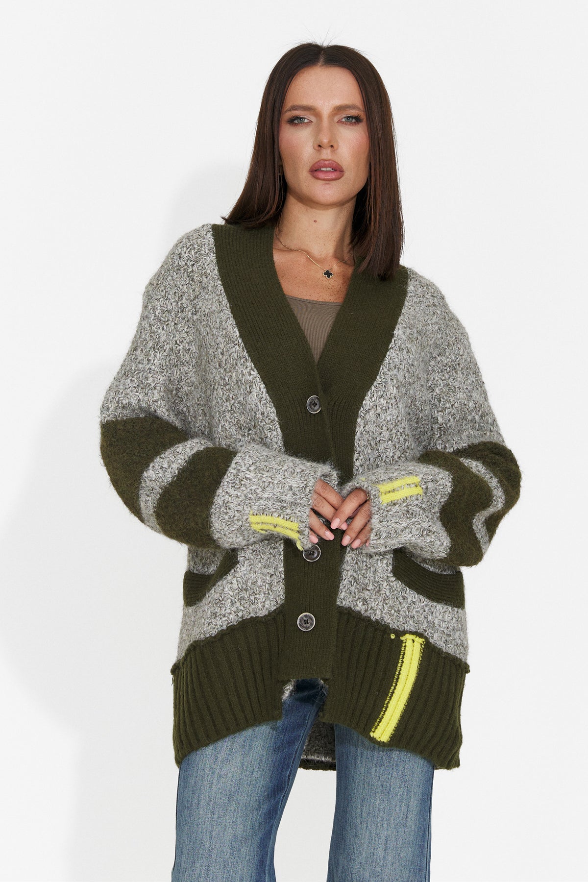 Cardigan casual gri Bloyalia Bogas